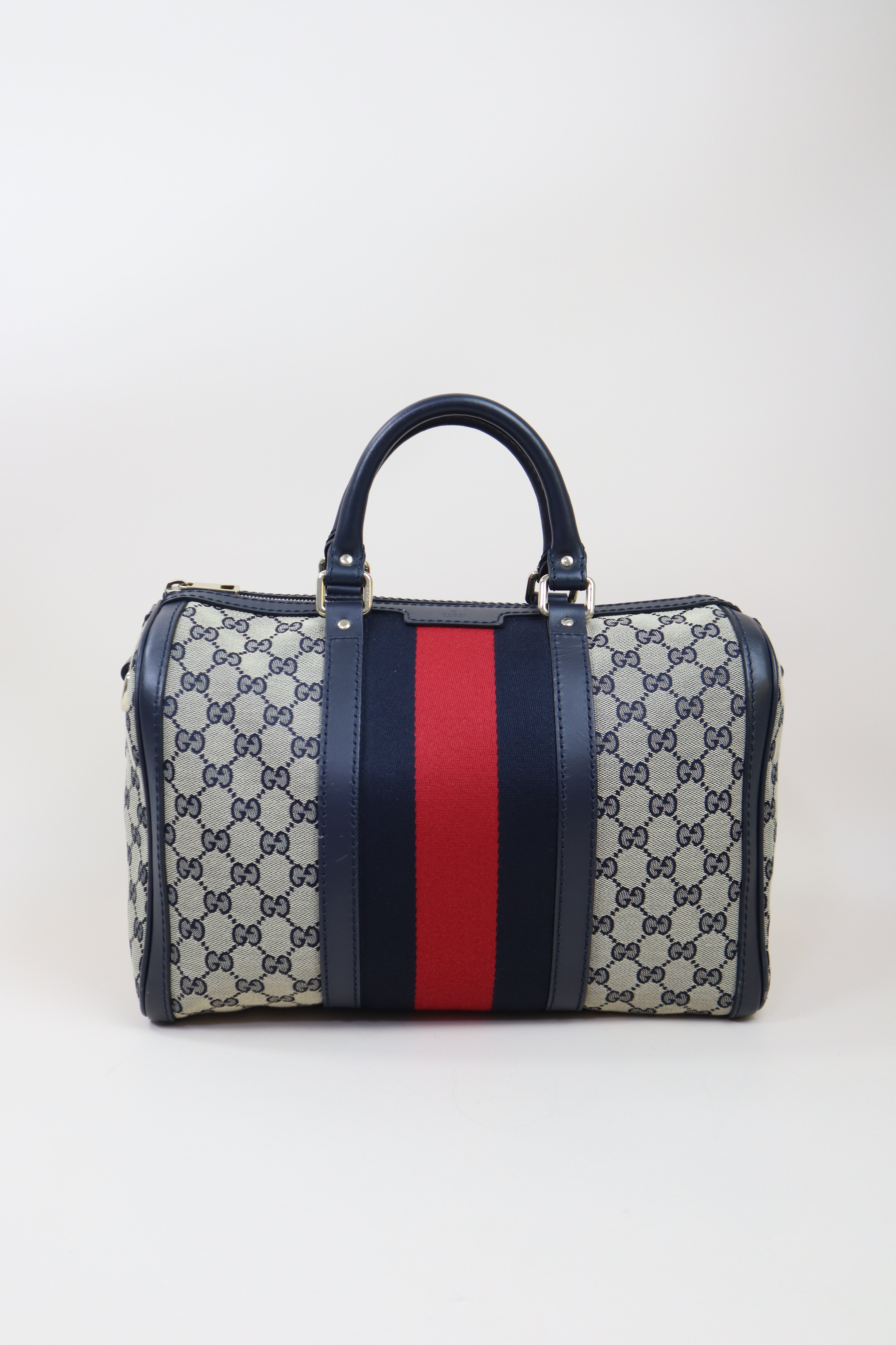 Gucci Bicolor Boston Top Handle Ophidia Medium Bag