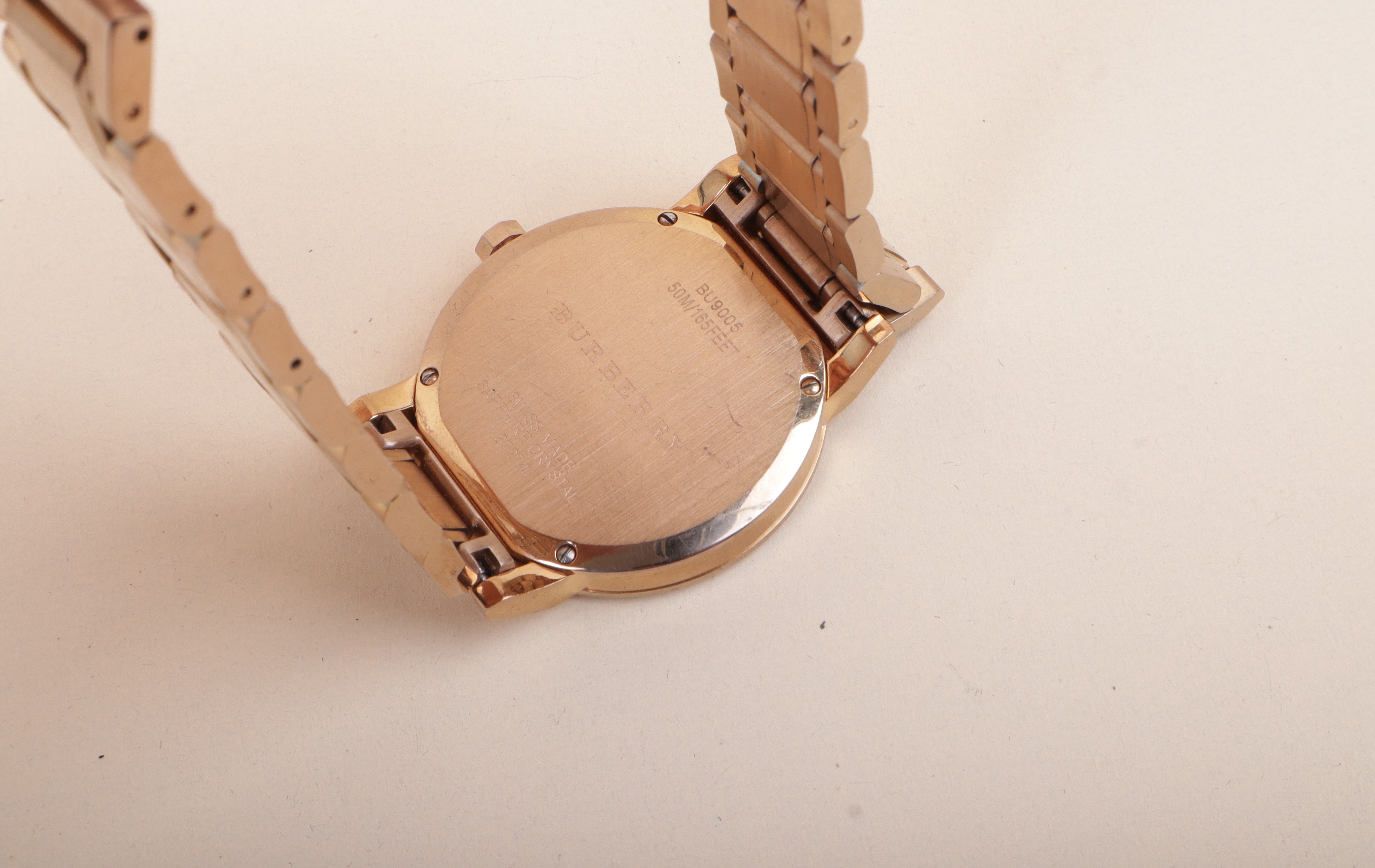 Burberry Stainless Steel Rose Gold Tone Unisex Watch