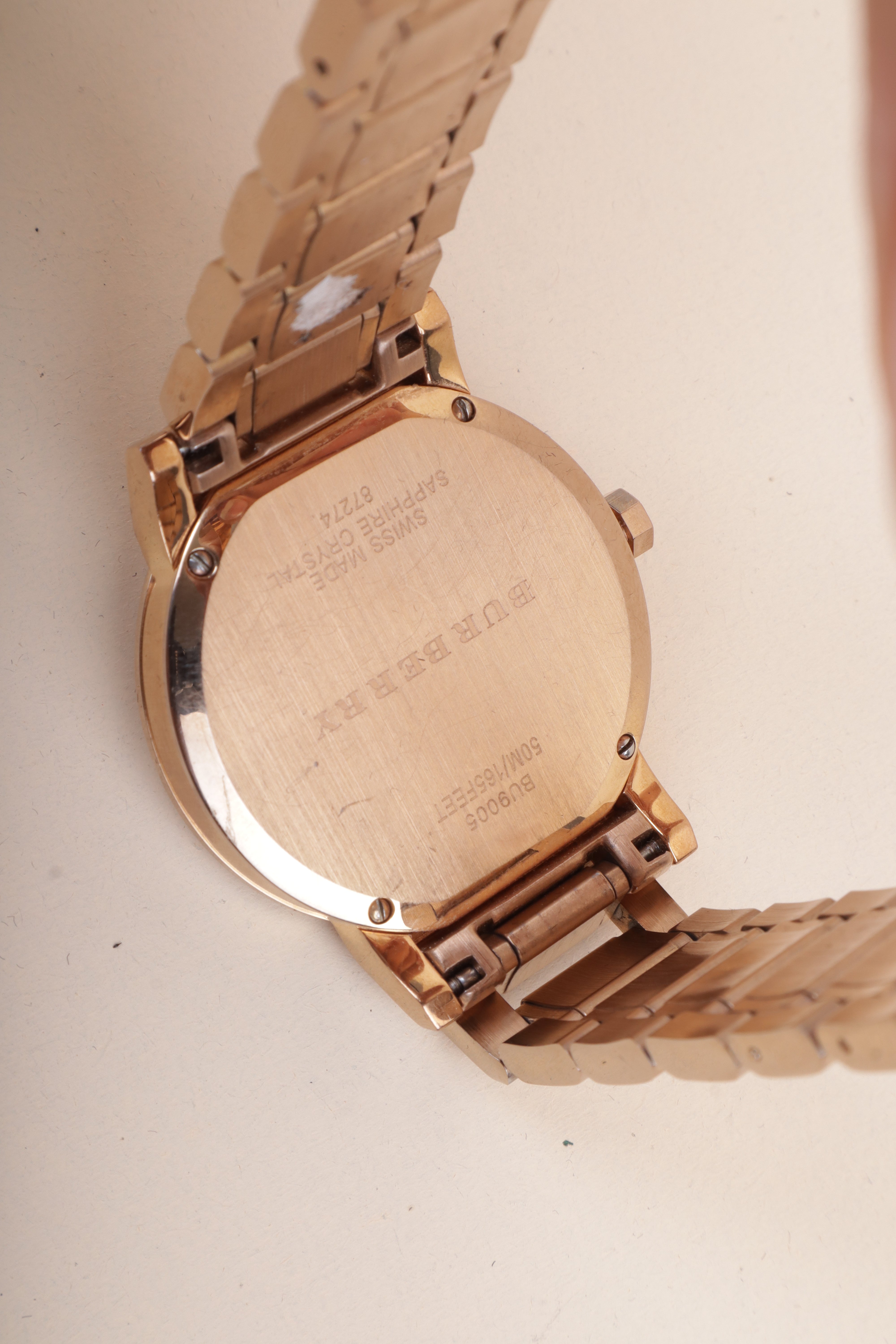 Burberry Stainless Steel Rose Gold Tone Unisex Watch