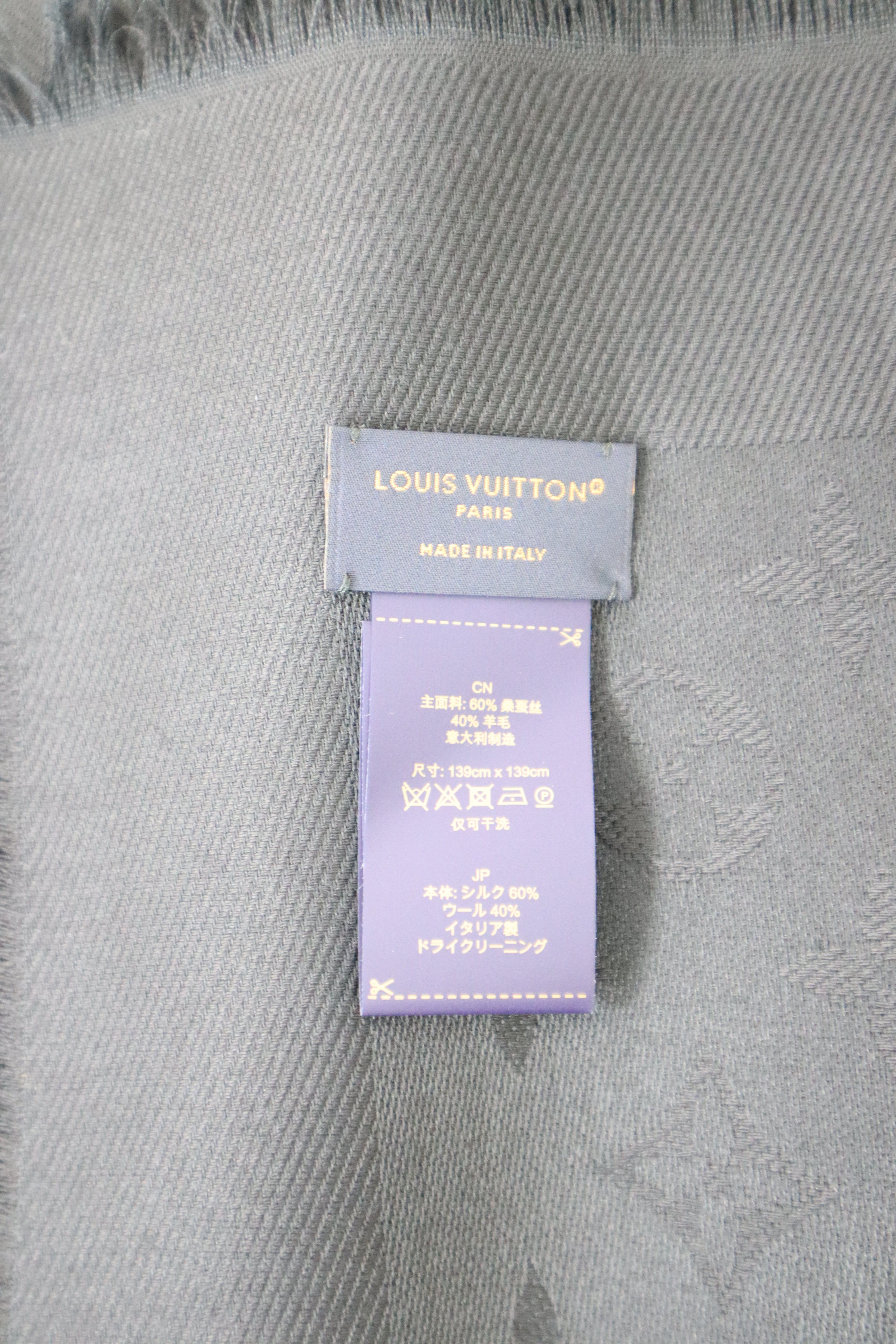 Louis Vuitton Black Monogram Scarf