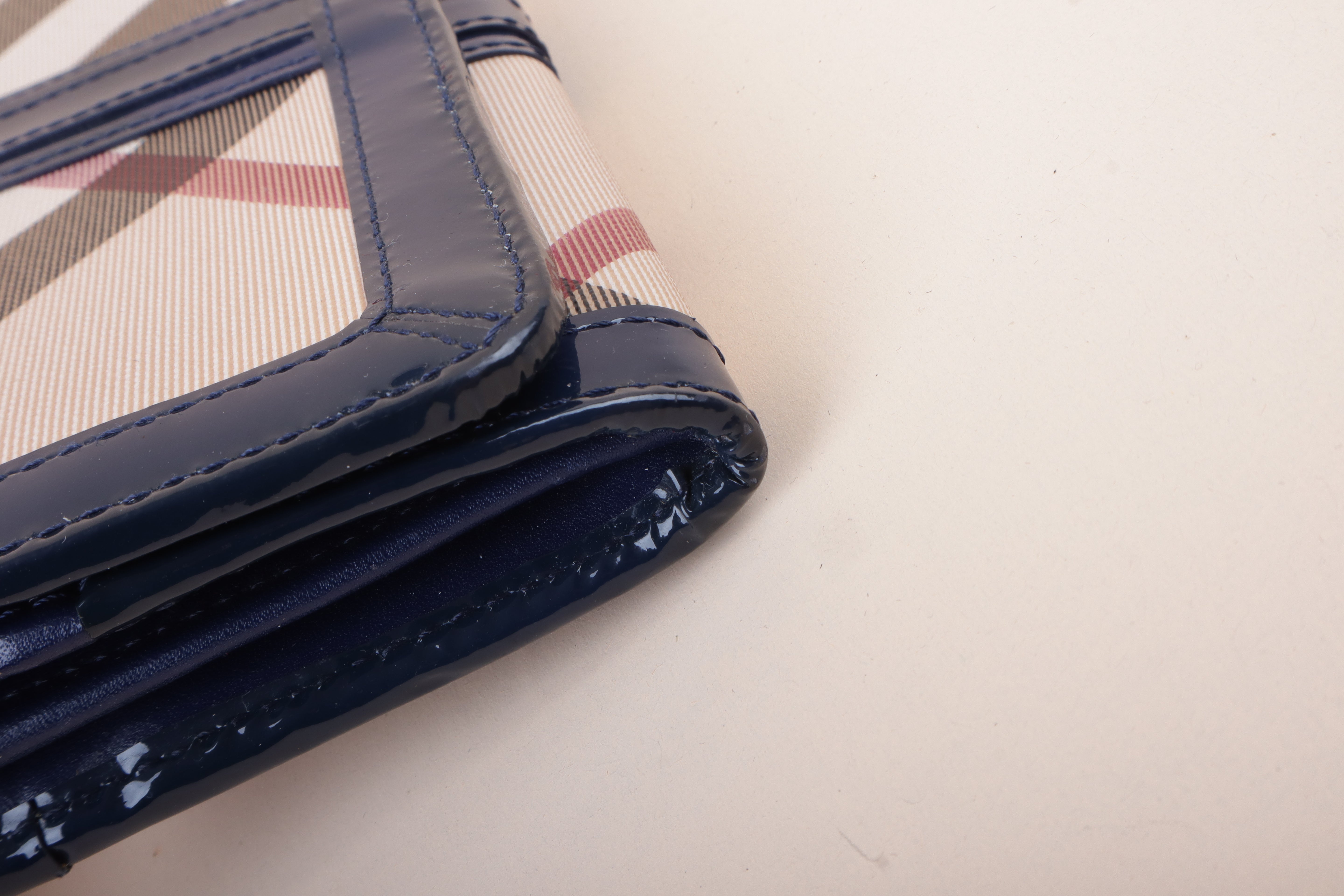 Burberry Navy Blue Molly Continental Nova Check Long Wallet