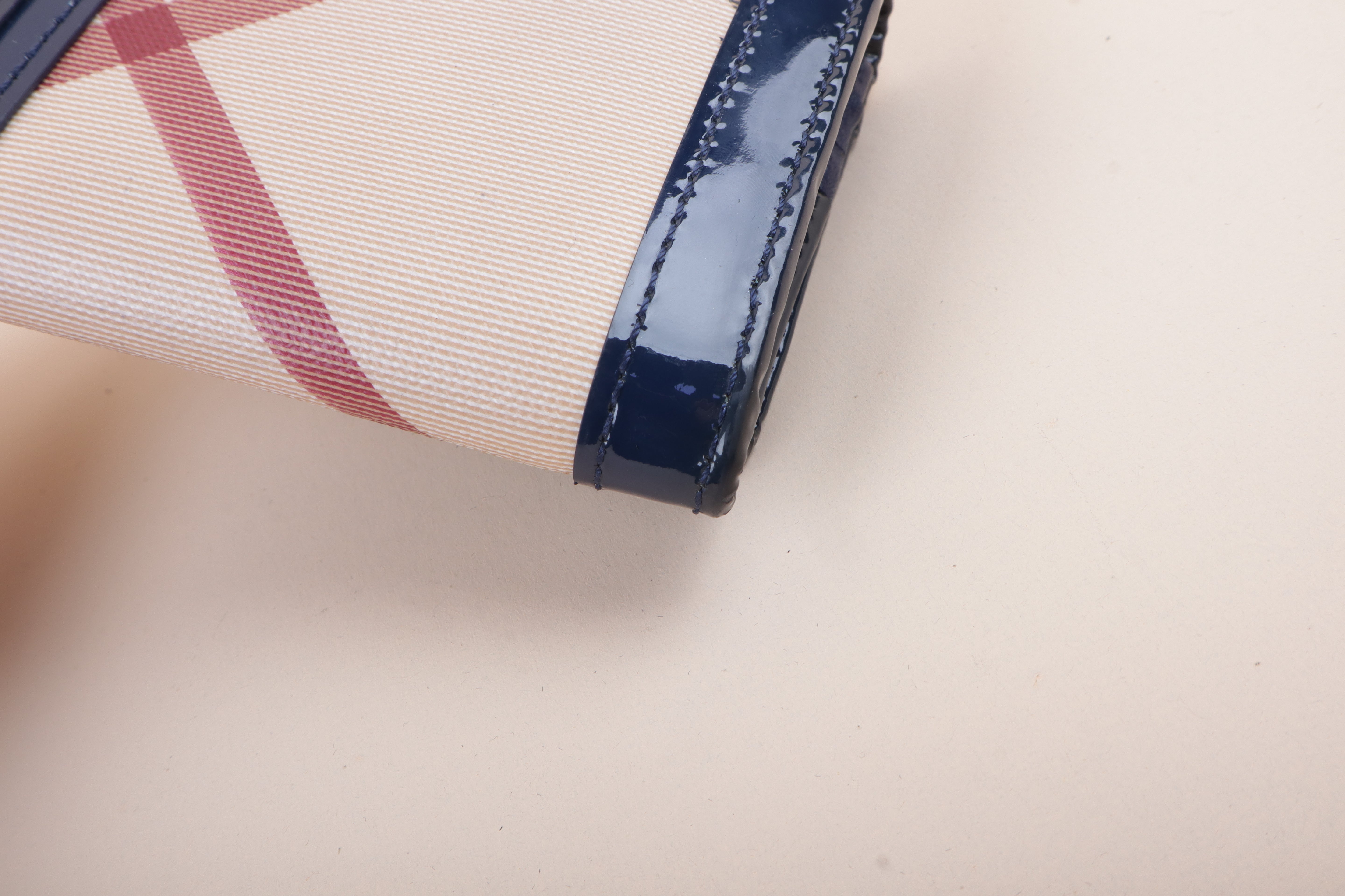 Burberry Navy Blue Molly Continental Nova Check Long Wallet