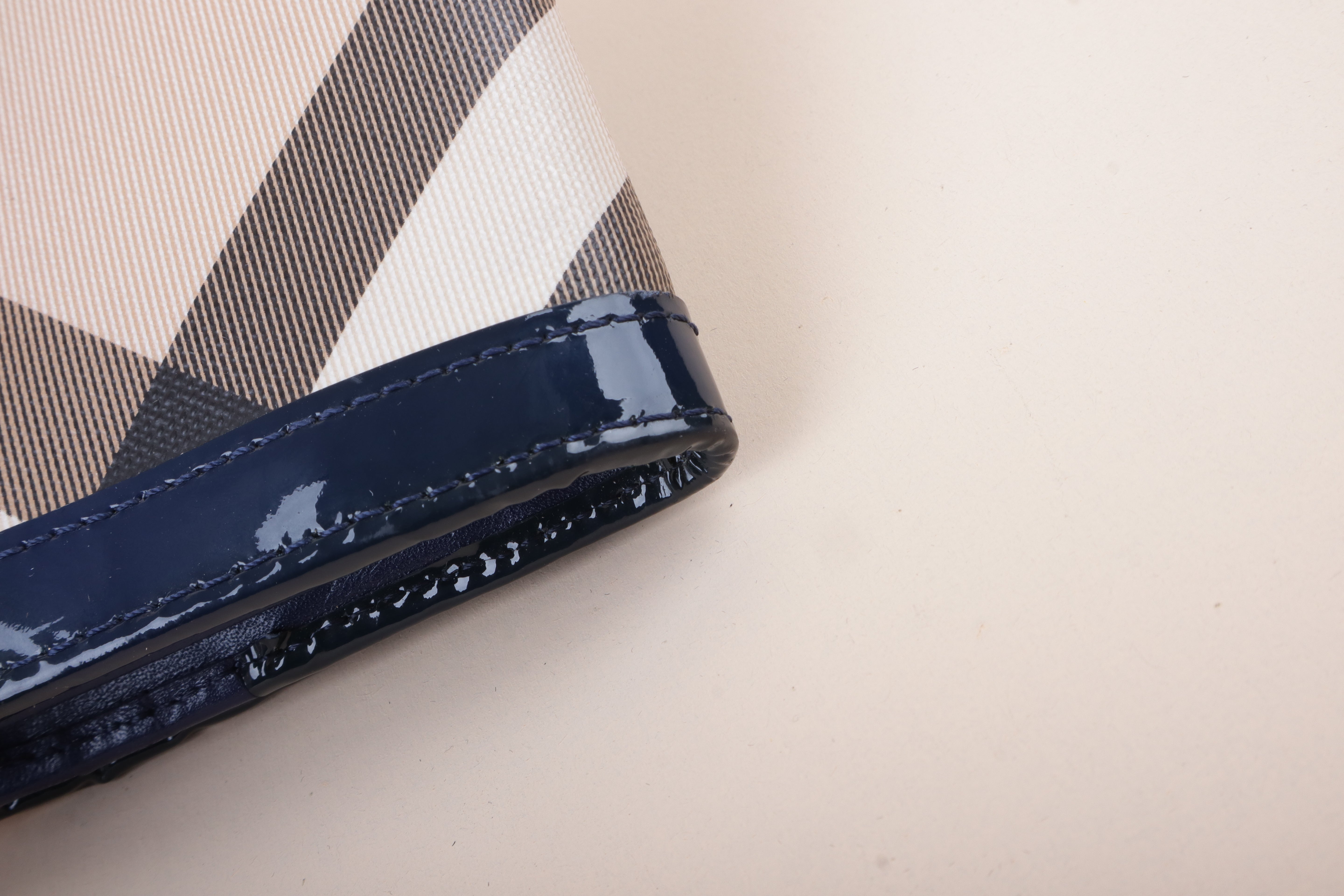 Burberry Navy Blue Molly Continental Nova Check Long Wallet