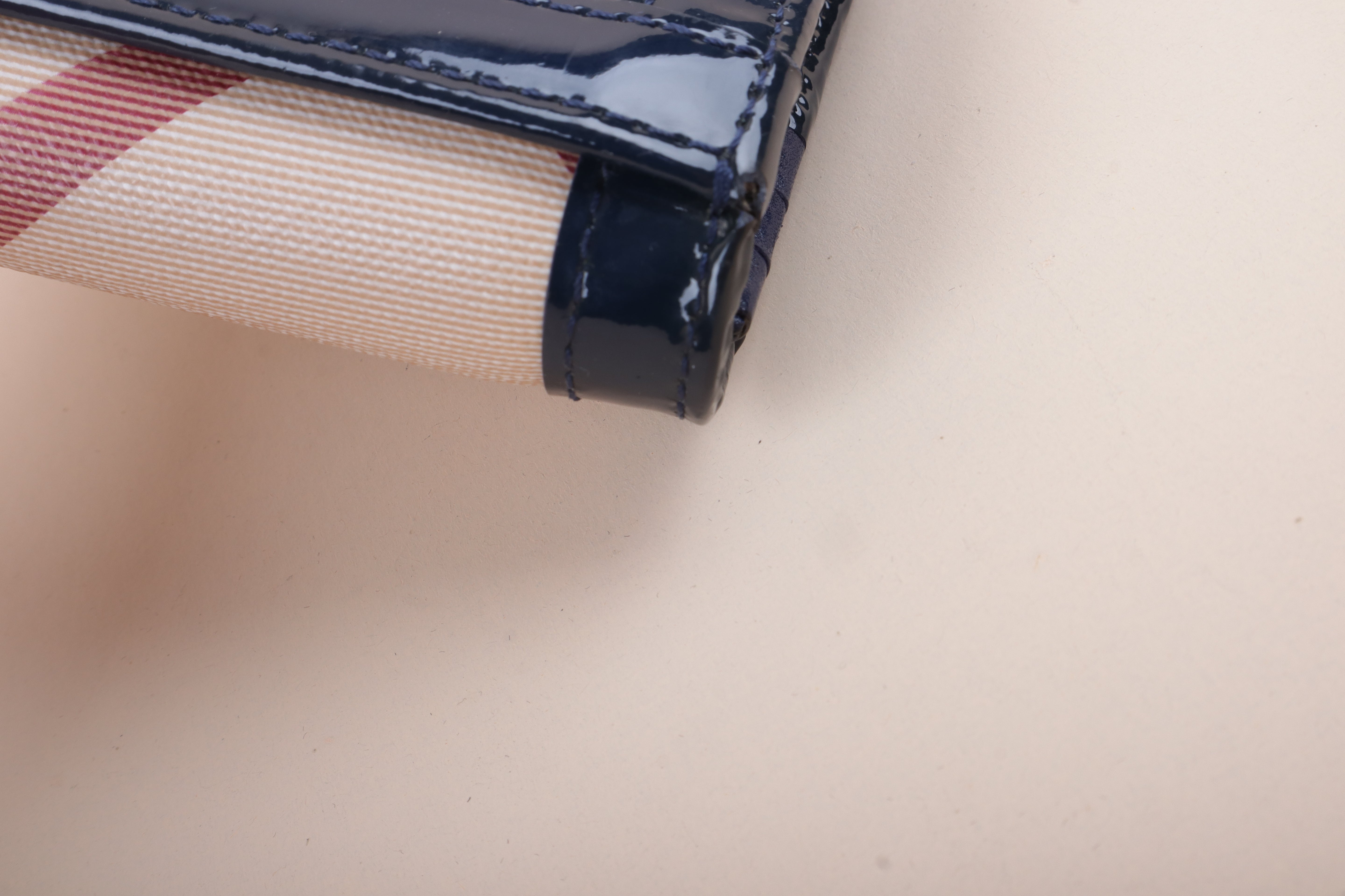 Burberry Navy Blue Molly Continental Nova Check Long Wallet
