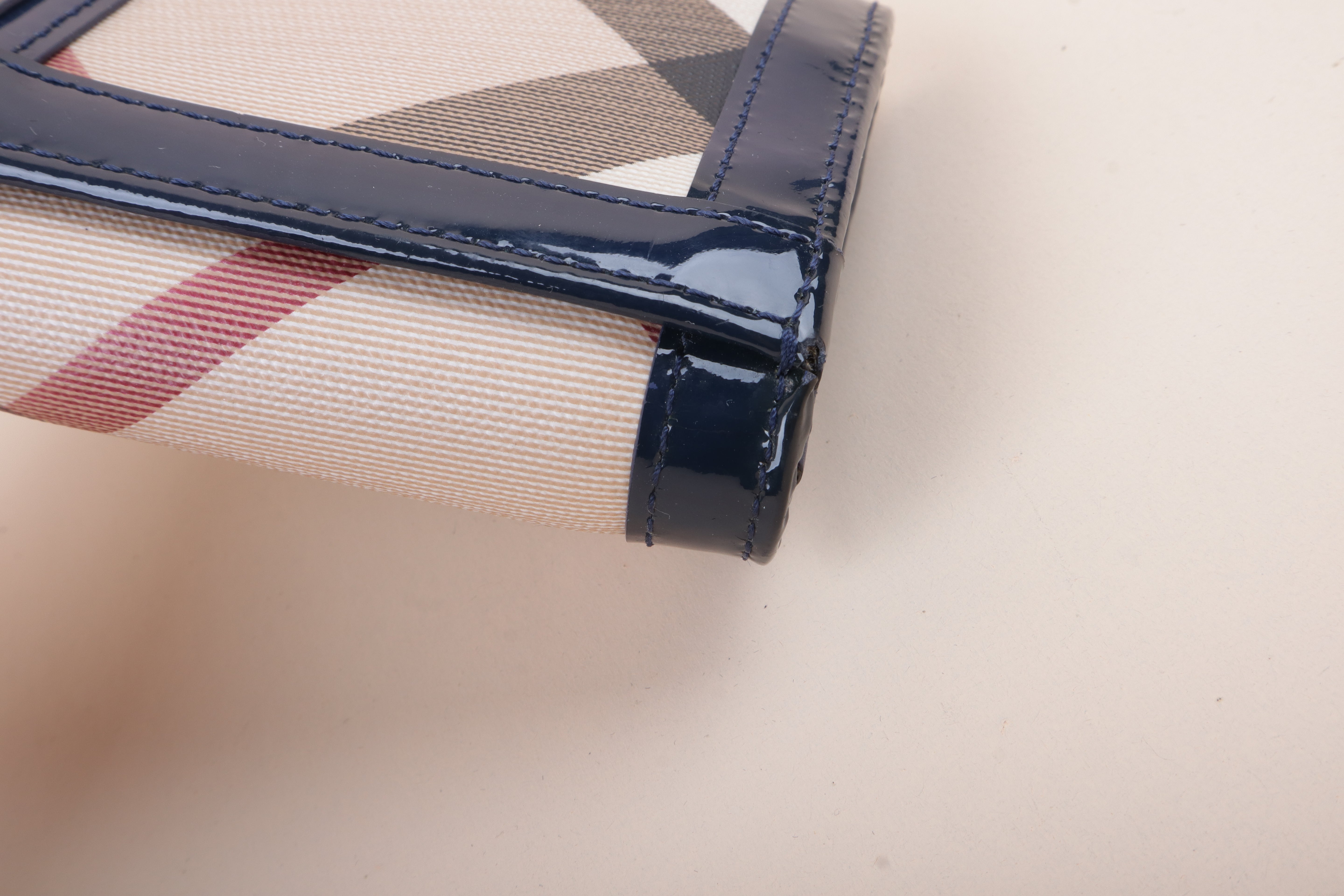 Burberry Navy Blue Molly Continental Nova Check Long Wallet