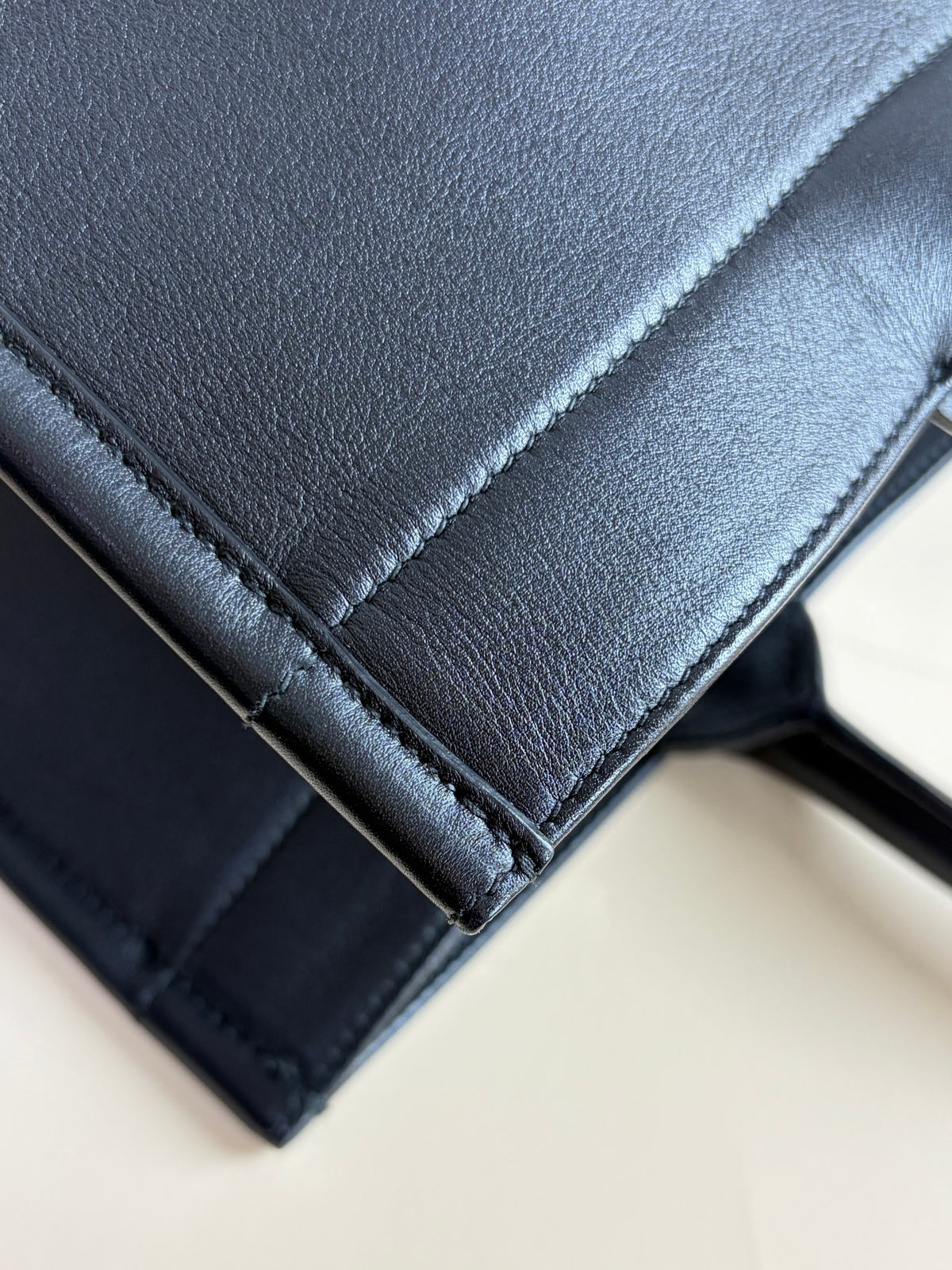 Christian Dior medium black calfskin embossed book tote bag