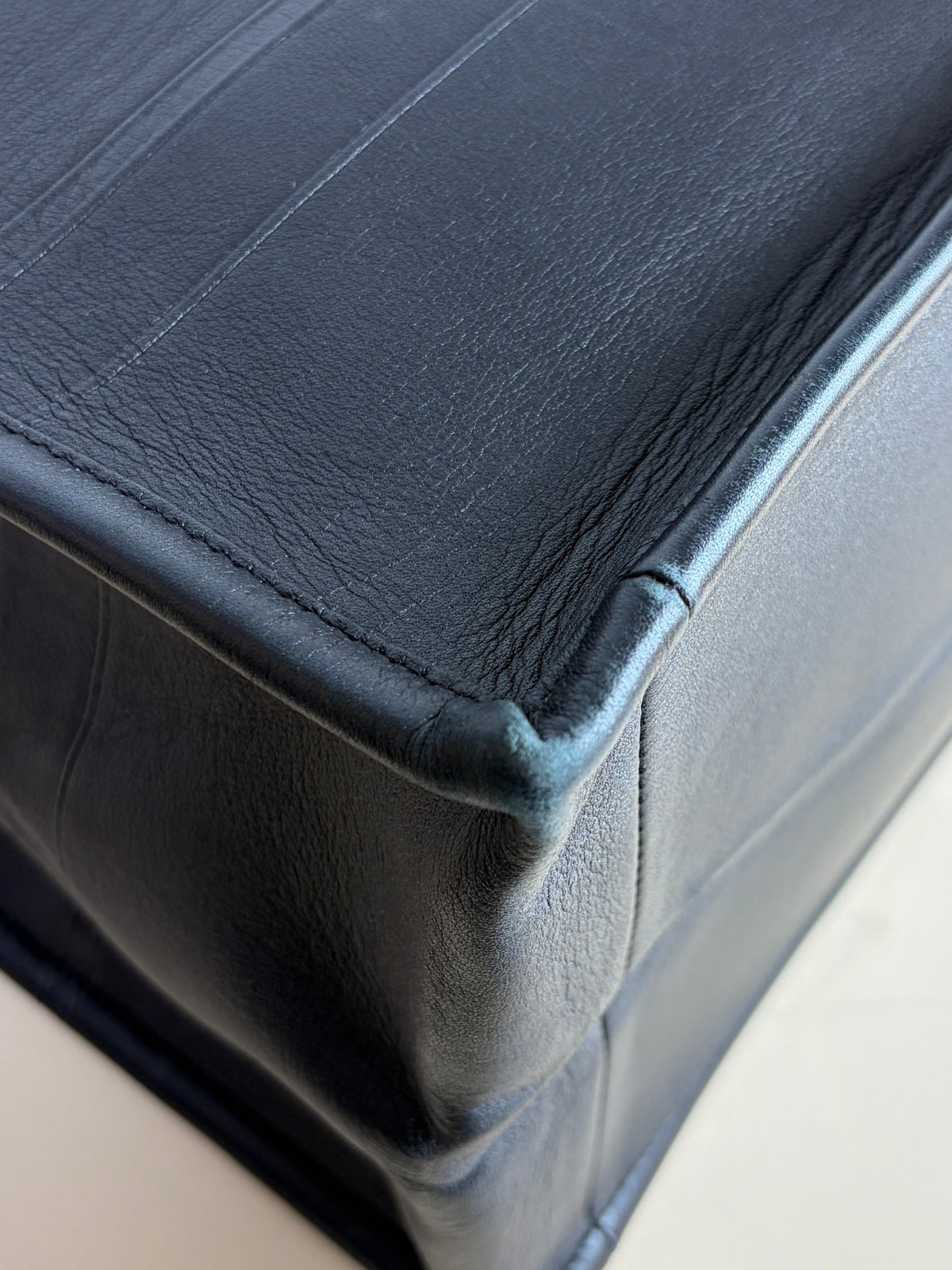 Christian Dior medium black calfskin embossed book tote bag