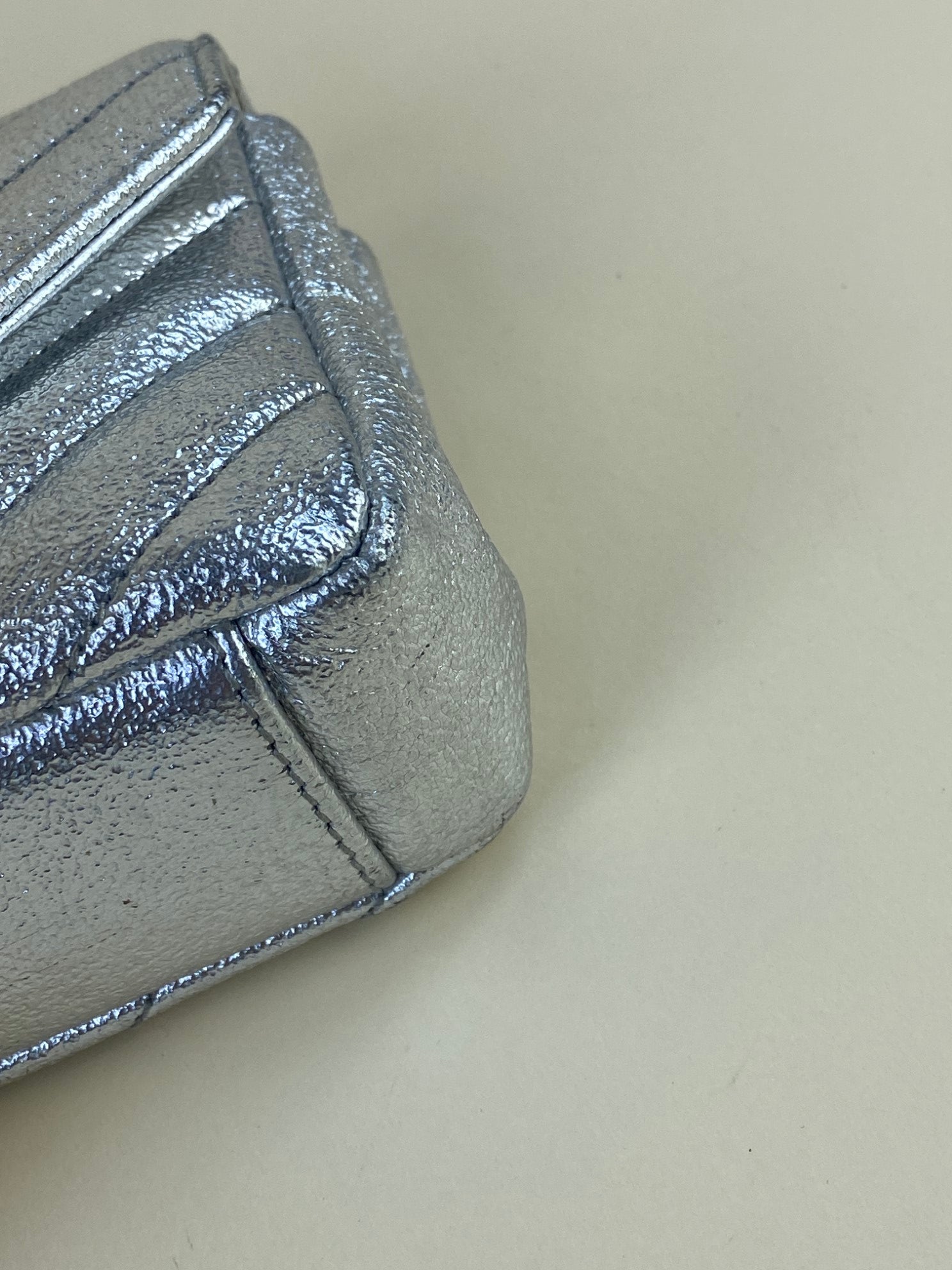 YSL chevron classic monogram metallic leather