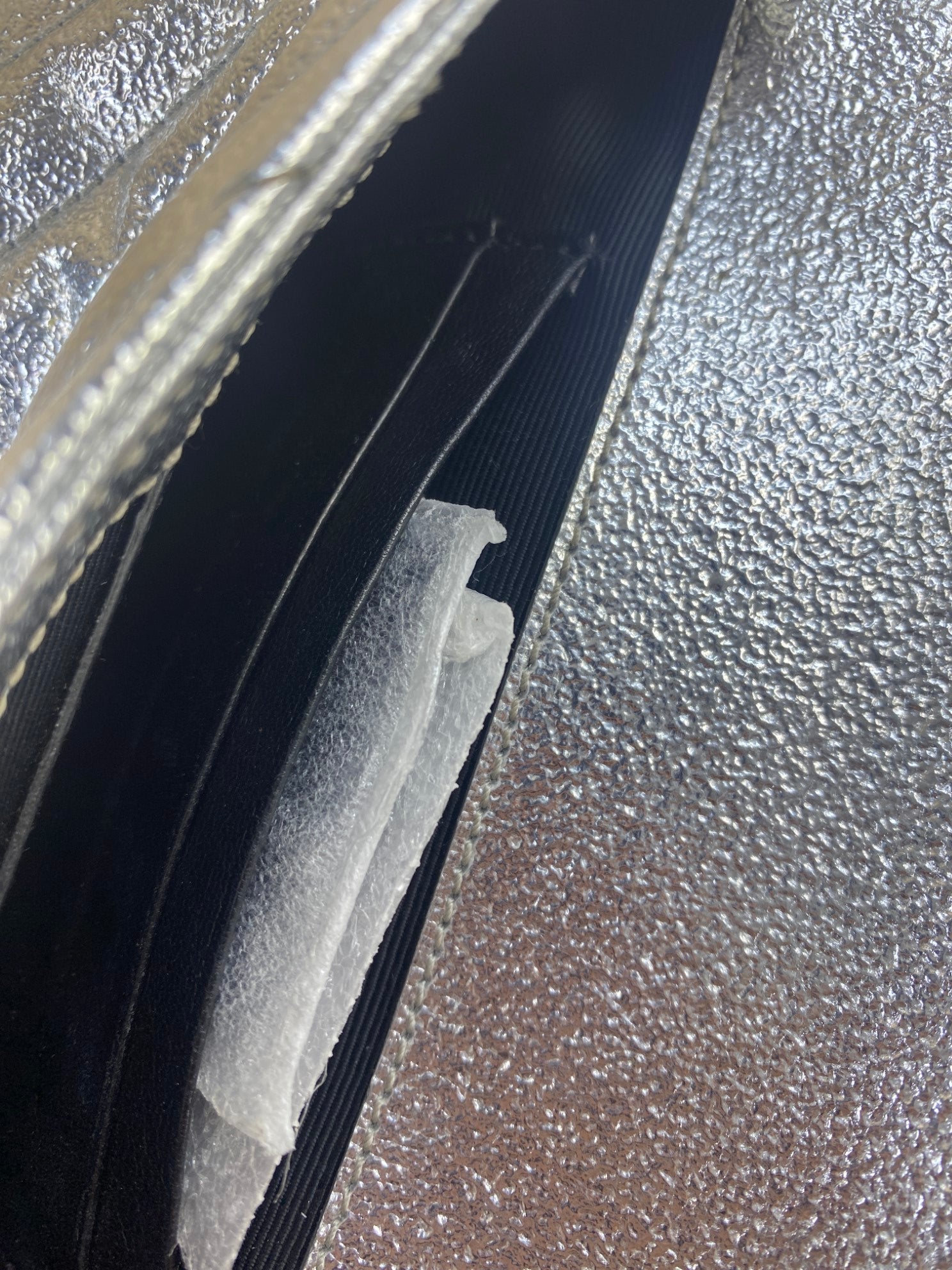 YSL chevron classic monogram metallic leather