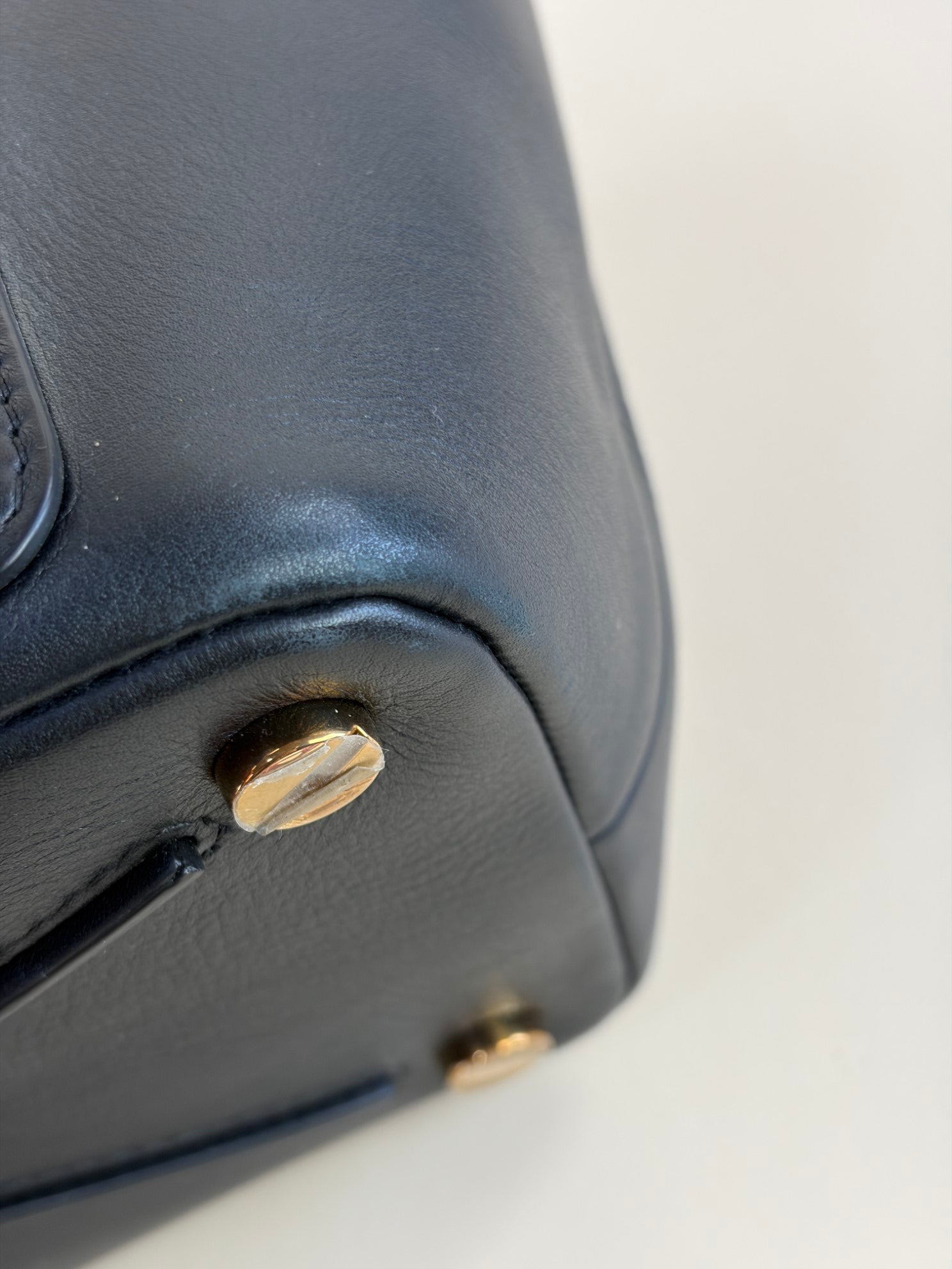 Valentin black calfskin small chain trimmed demi/une double