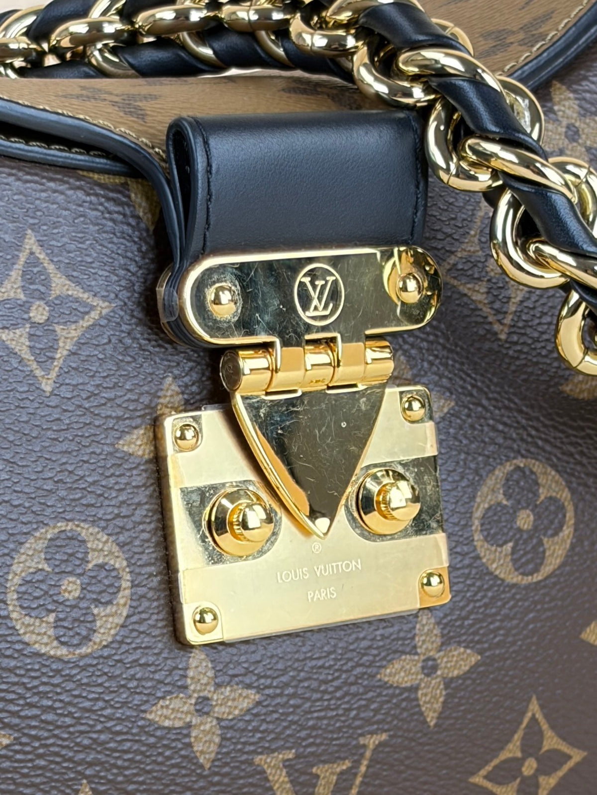Louis Vuitton monogram reverse canvas black/ leather lv twinny