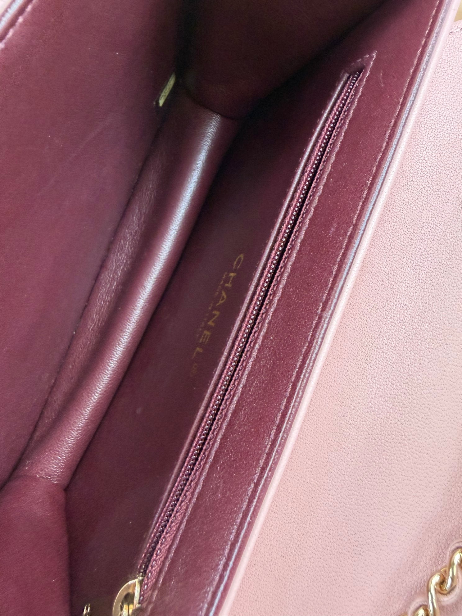 CHANEL quilted sheepskin leather beauty lock pink flap bag