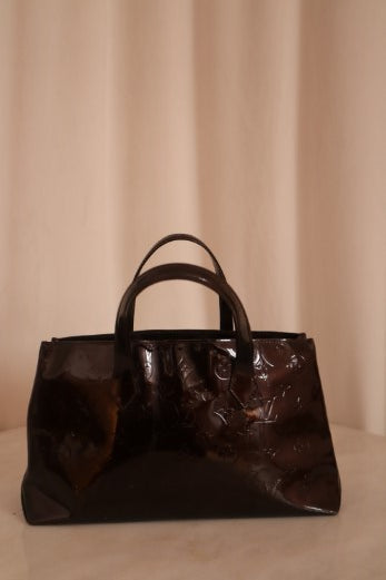 Louis Vuitton Burgundy Monogram Vernis Wilshire PM Tote Bag-handbag-Louis Vuitton-The Closet Egypt