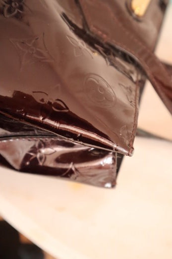 Louis Vuitton Burgundy Monogram Vernis Wilshire PM Tote Bag-handbag-Louis Vuitton-The Closet Egypt