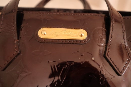 Louis Vuitton Burgundy Monogram Vernis Wilshire PM Tote Bag-handbag-Louis Vuitton-The Closet Egypt