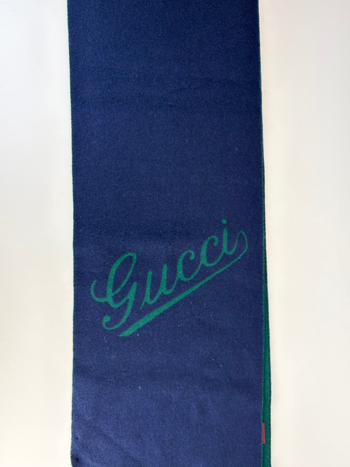 Gucci Bicolor Cashmere with Gucci Logo Wool Scarf