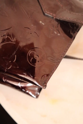 Louis Vuitton Burgundy Monogram Vernis Wilshire PM Tote Bag-handbag-Louis Vuitton-The Closet Egypt