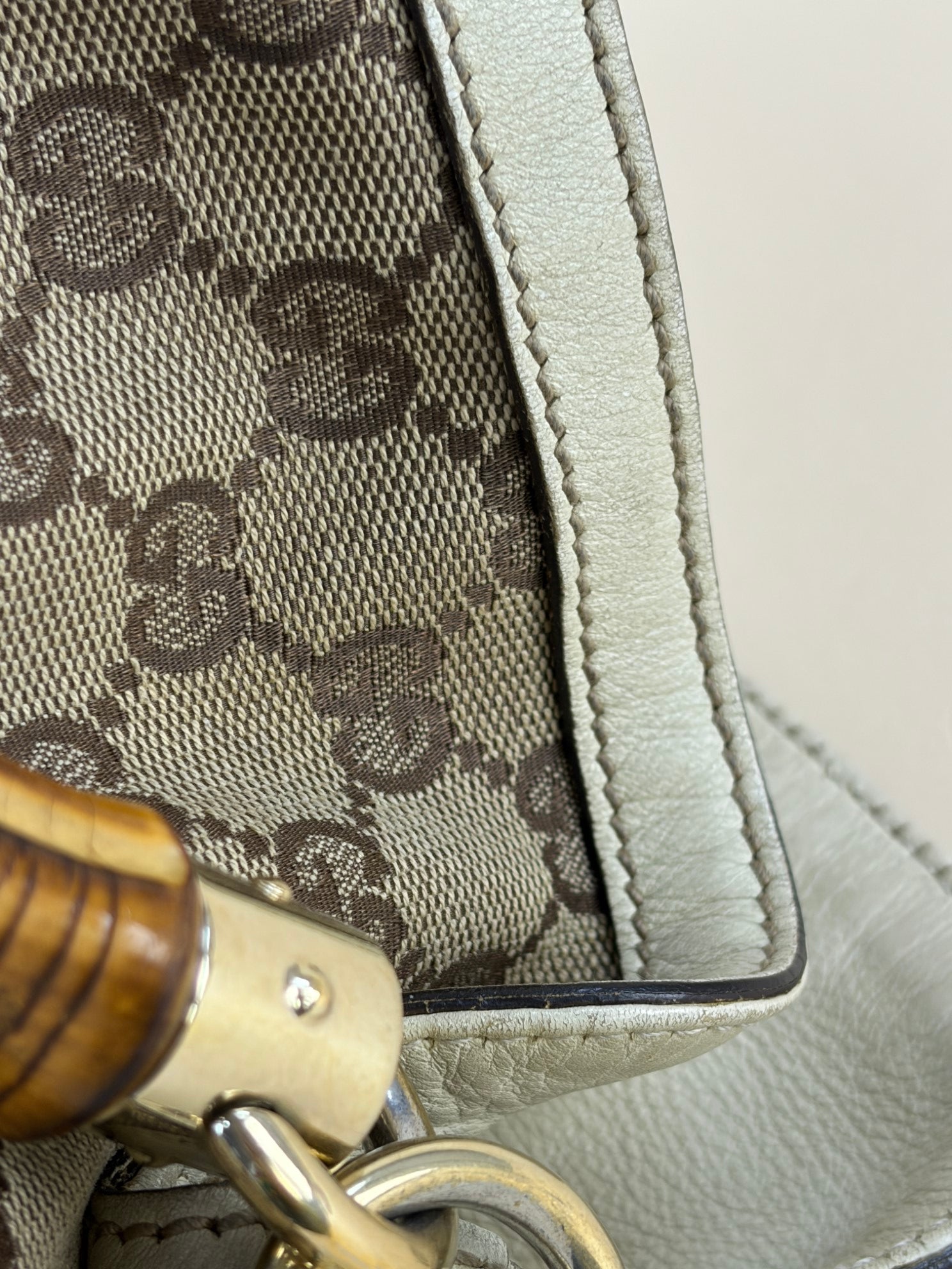 Gucci Bicolor GG Bamboo Peggy Medium Hobo Bag