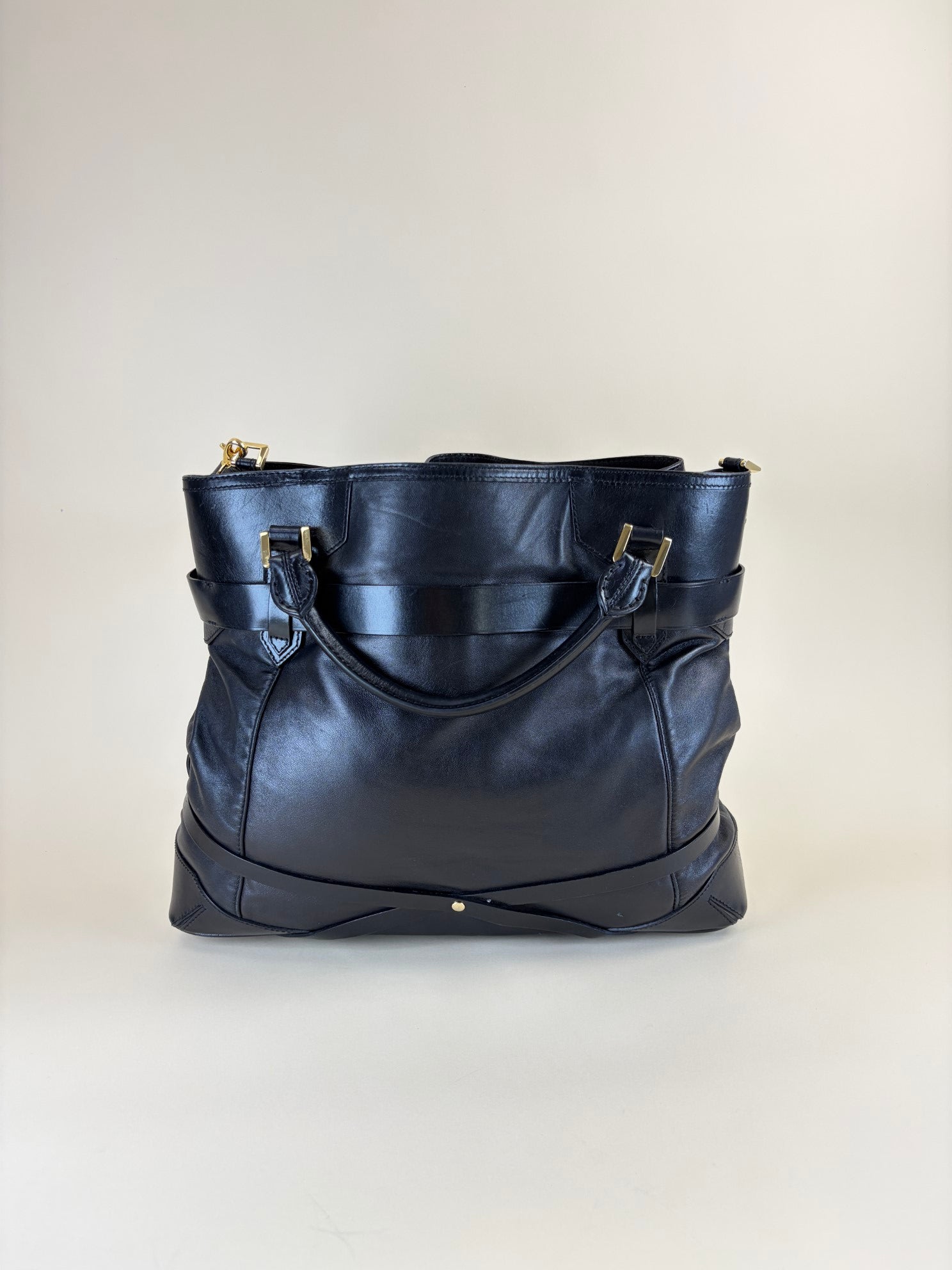 Burberry Black Soft Landscape Bridle Large Lynher Tote Bag