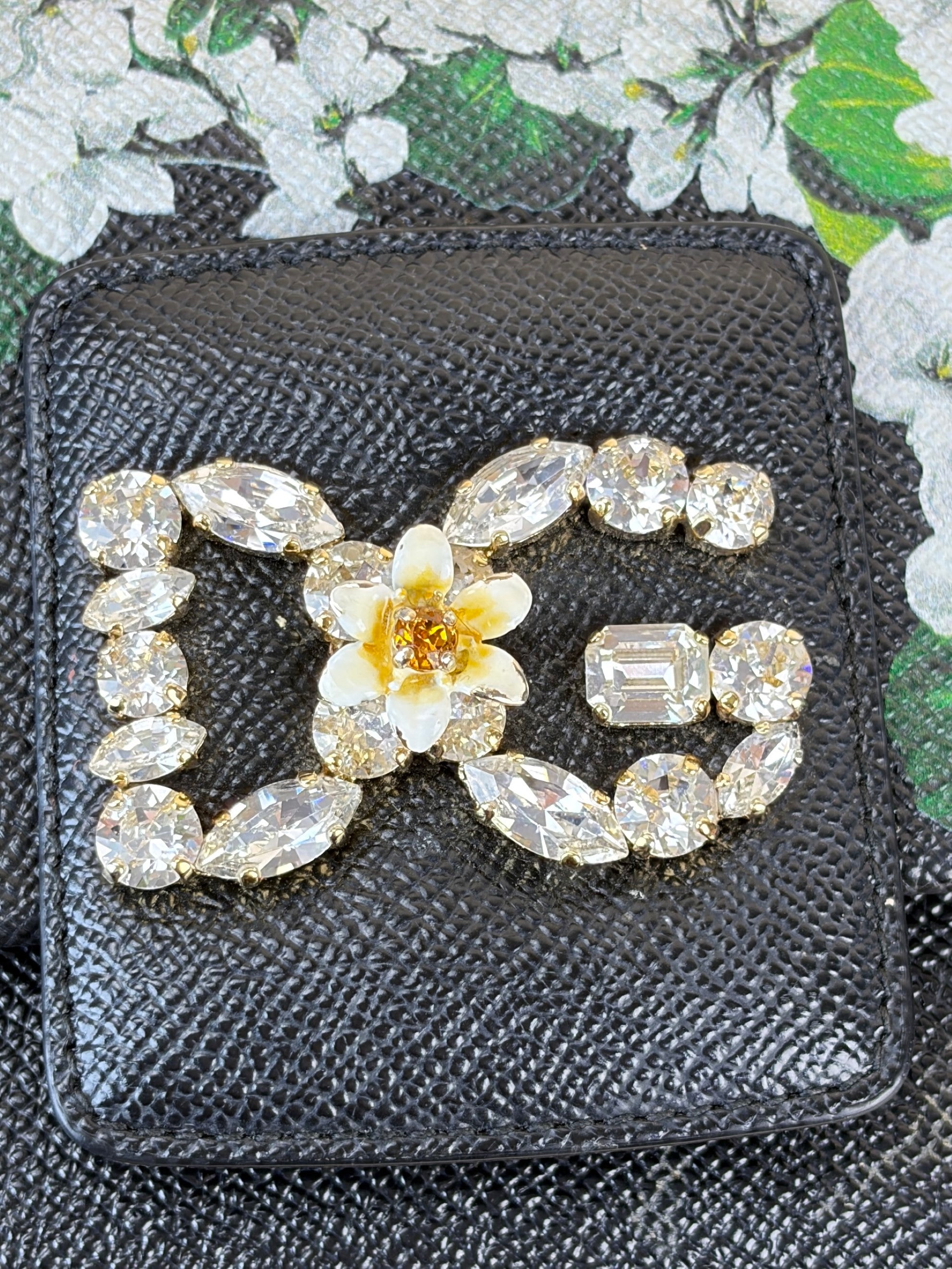 Dolce & Gabbana Lizard Embossed Crystal Embellished DG Millennials Crossbody Bag