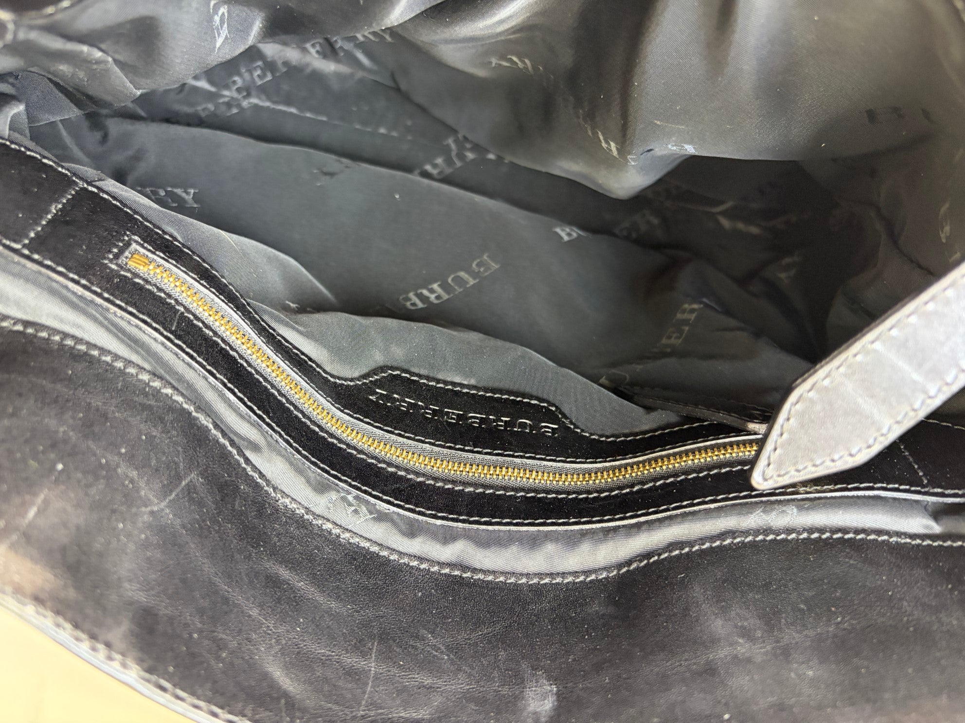 Burberry Black Soft Landscape Bridle Large Lynher Tote Bag
