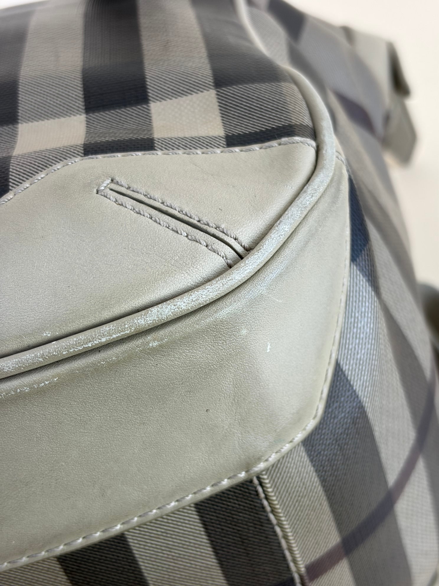 Burberry Beige Canterbury Smoked Check Tote Bag with Strap