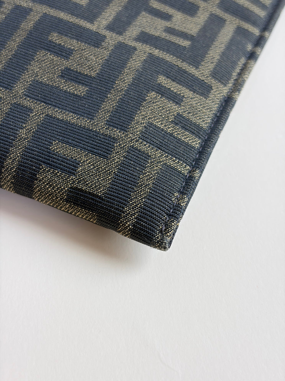 Fendi Brown FF jacquard fabric large flap pouch