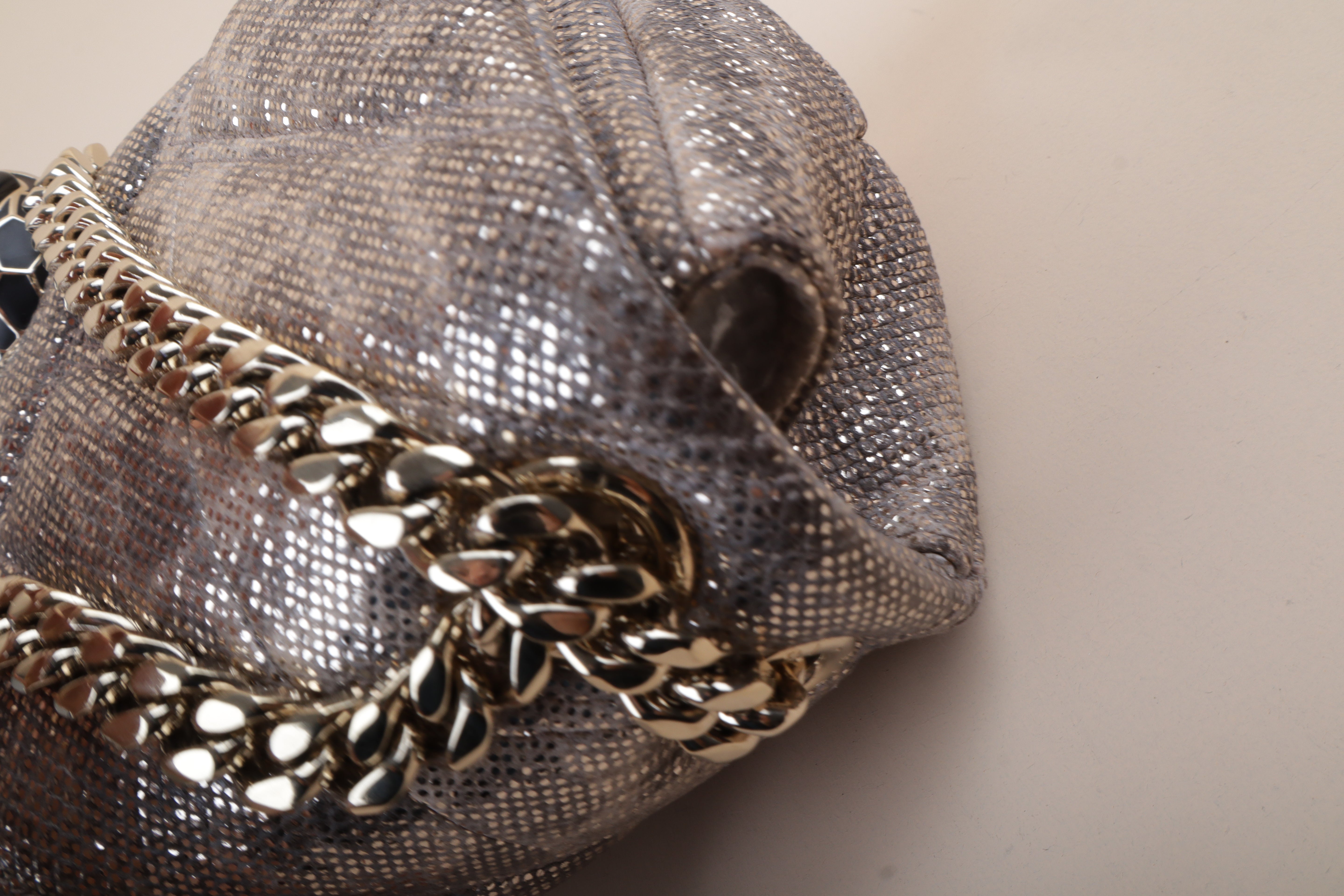 Bvlgari Metallic Milky Opal Serpentis Cabochon Shoulder Bag