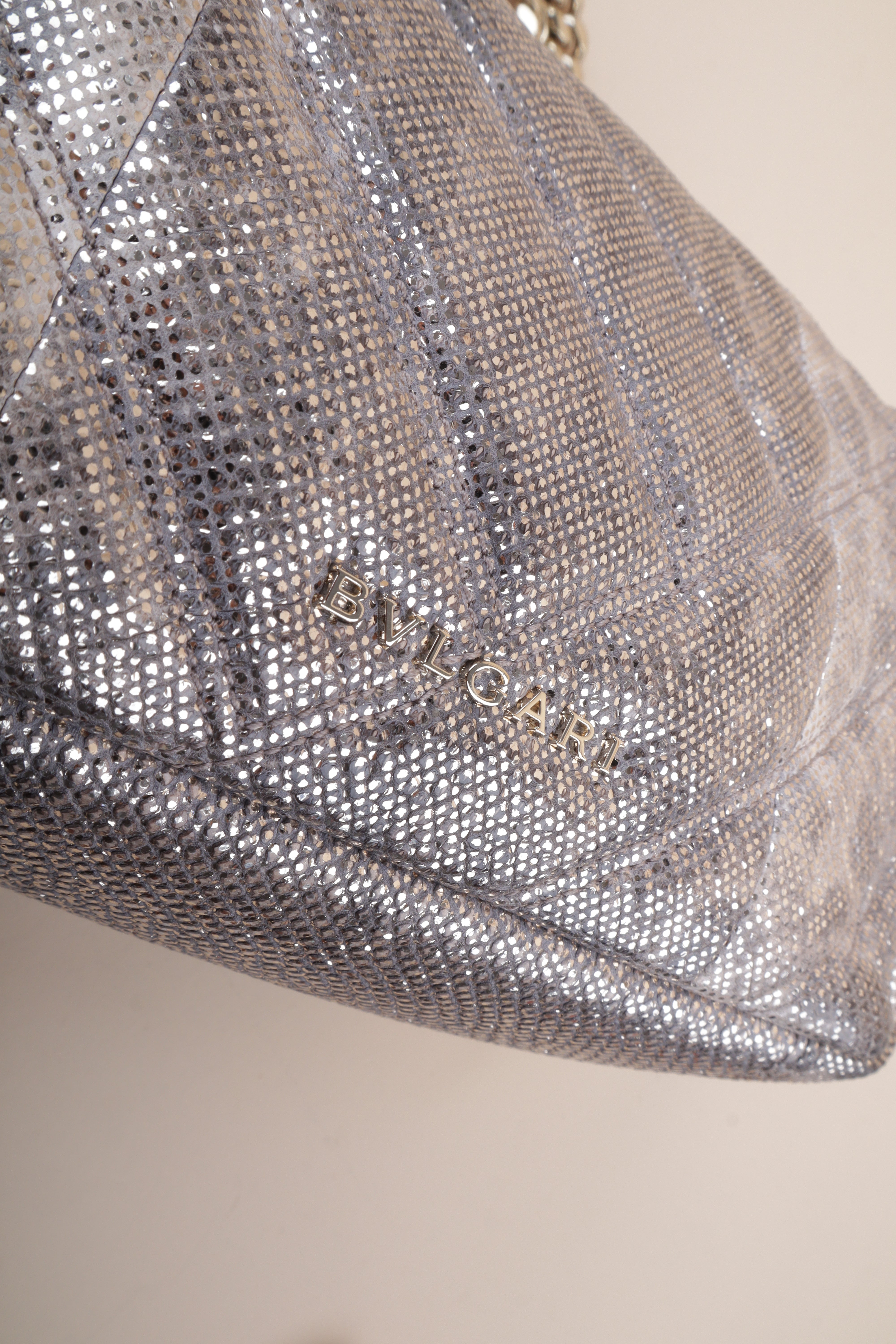 Bvlgari Metallic Milky Opal Serpentis Cabochon Shoulder Bag