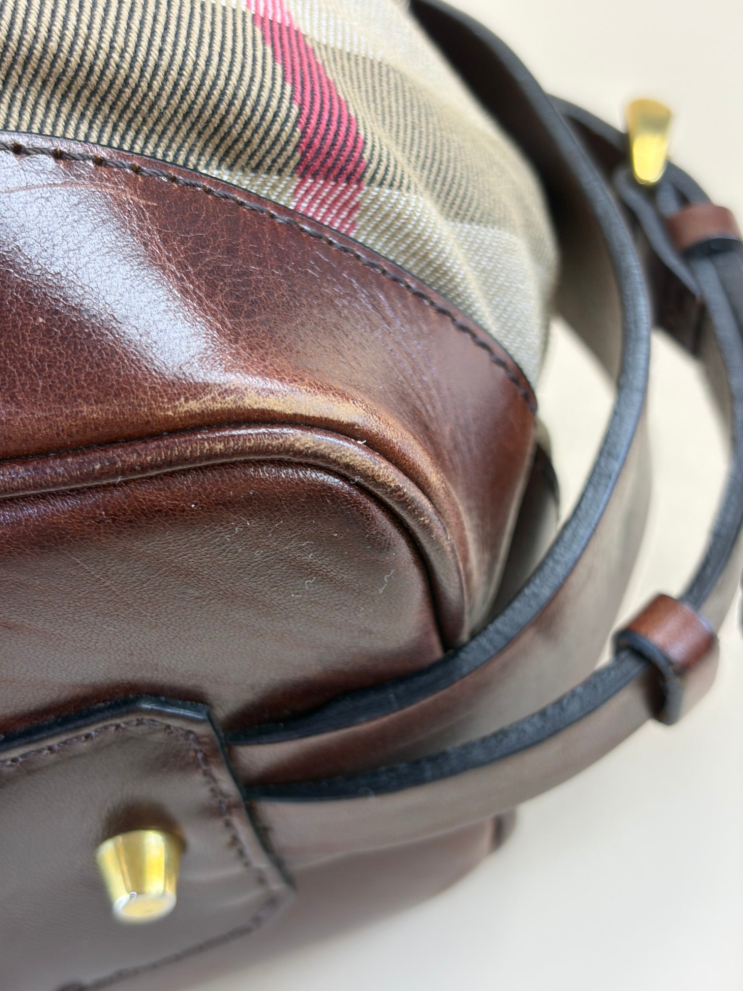 Burberry Brown House Check Rowan Satchel Bag