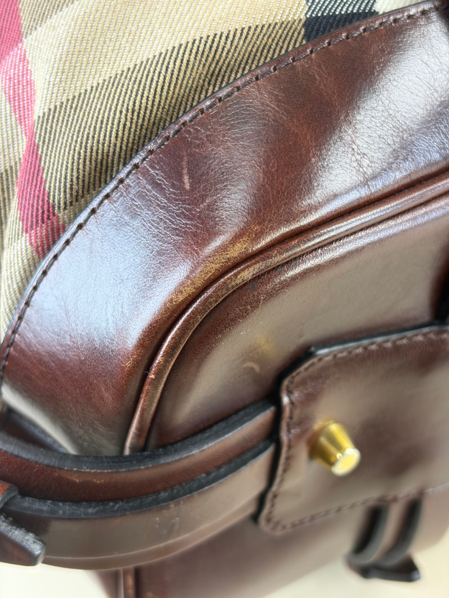 Burberry Brown House Check Rowan Satchel Bag