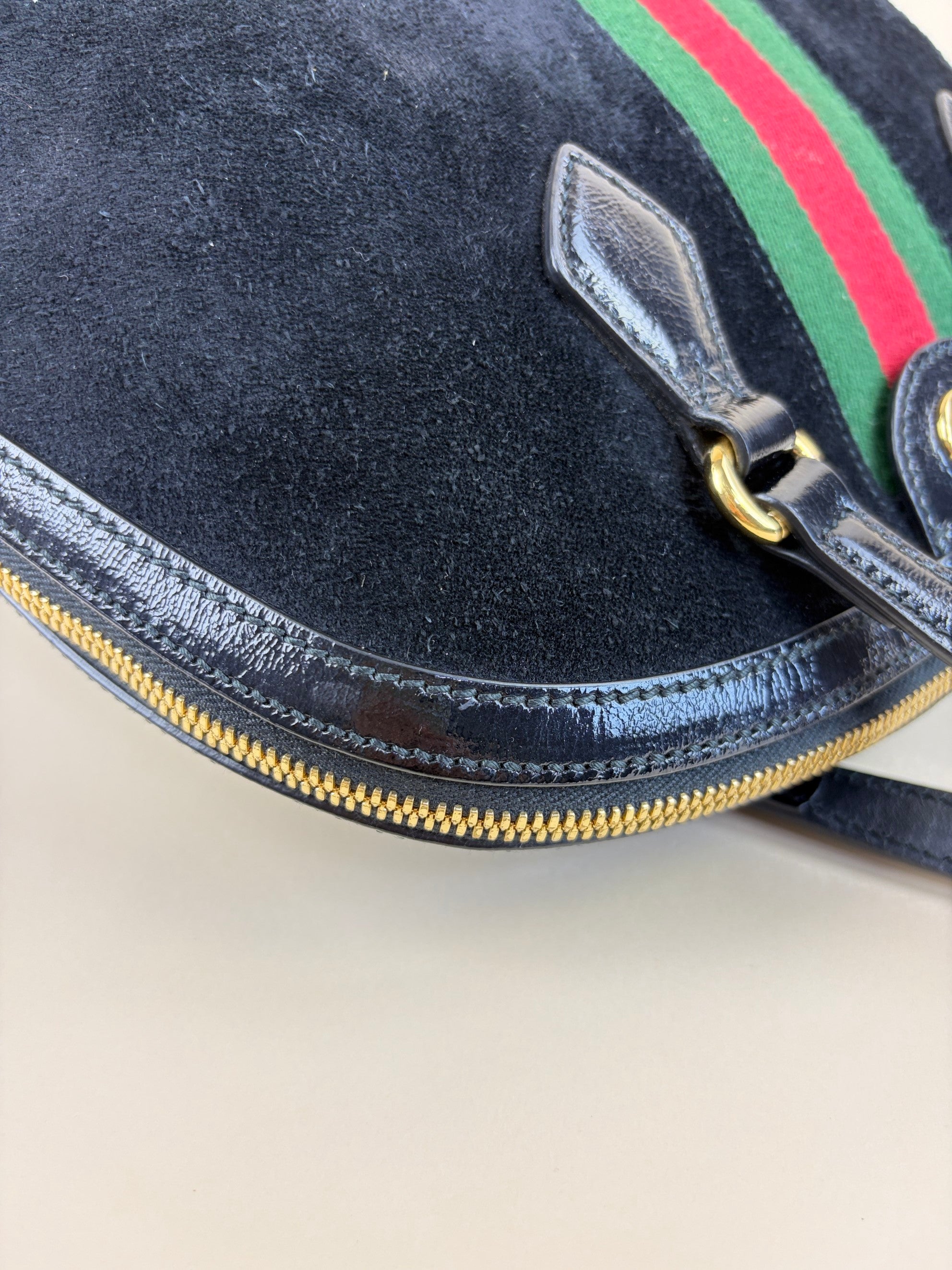 Gucci Ophidia dome suede black Bag