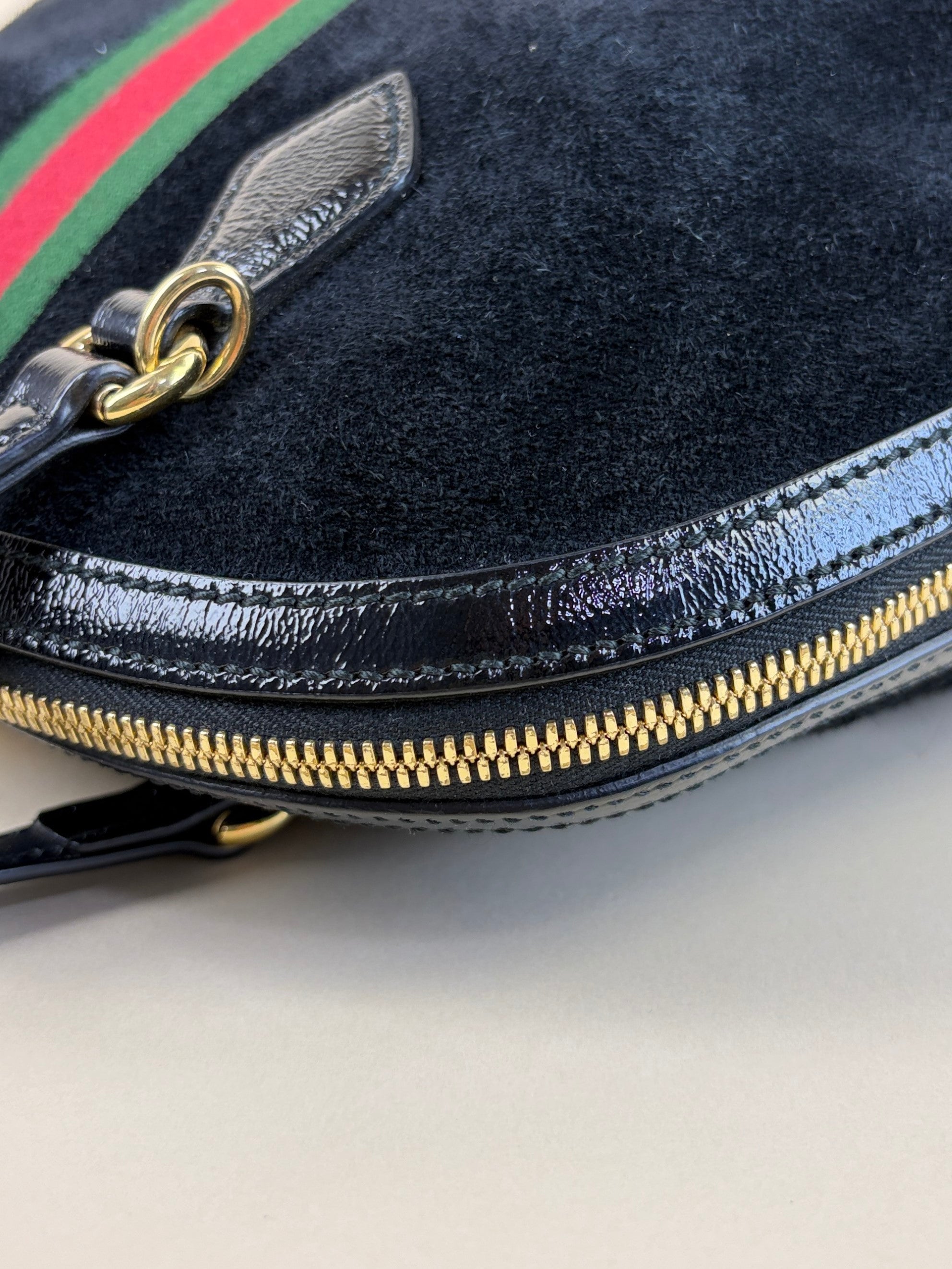 Gucci Ophidia dome suede black Bag