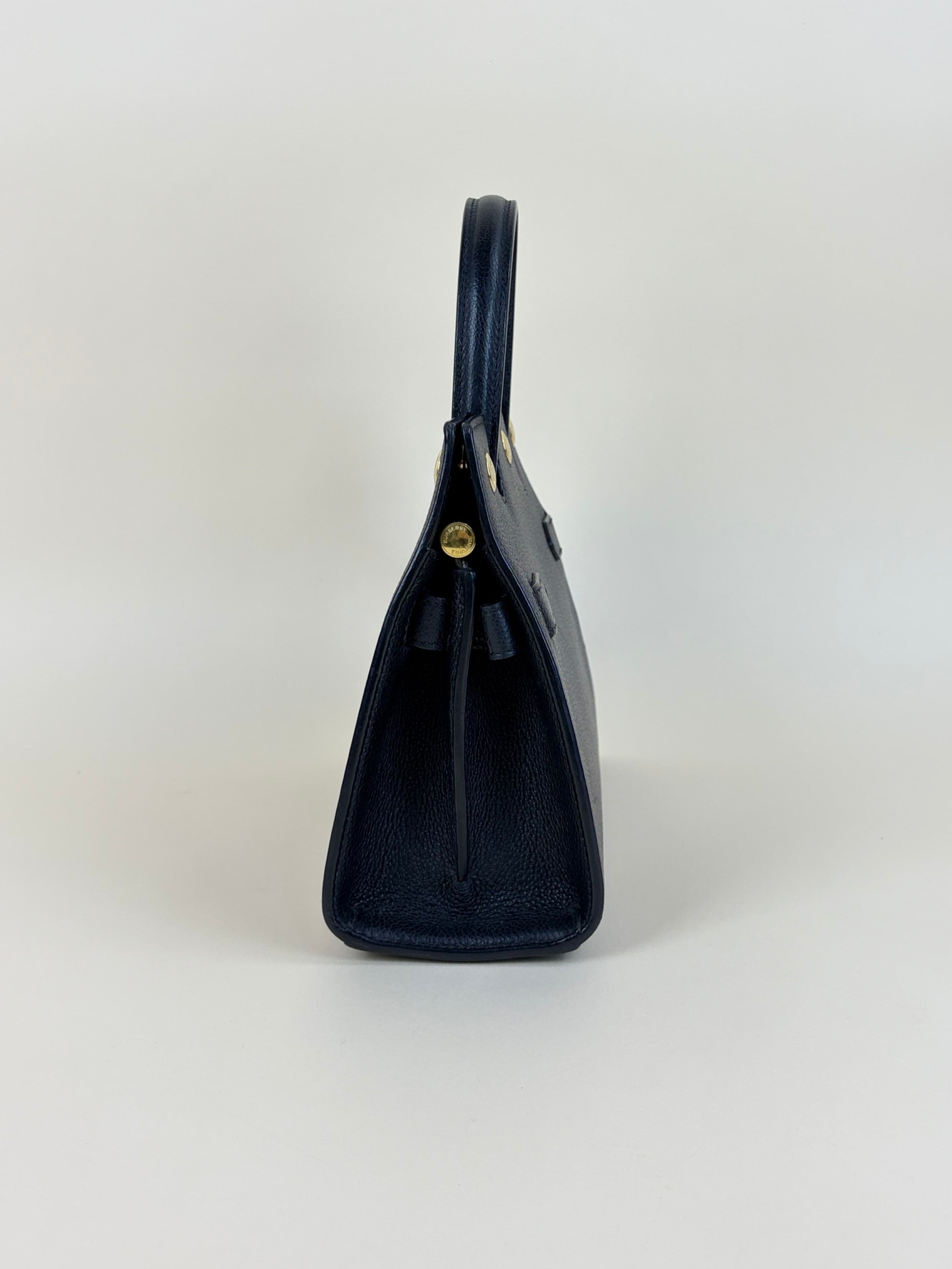 Burberry Black title mini grainy tote bag