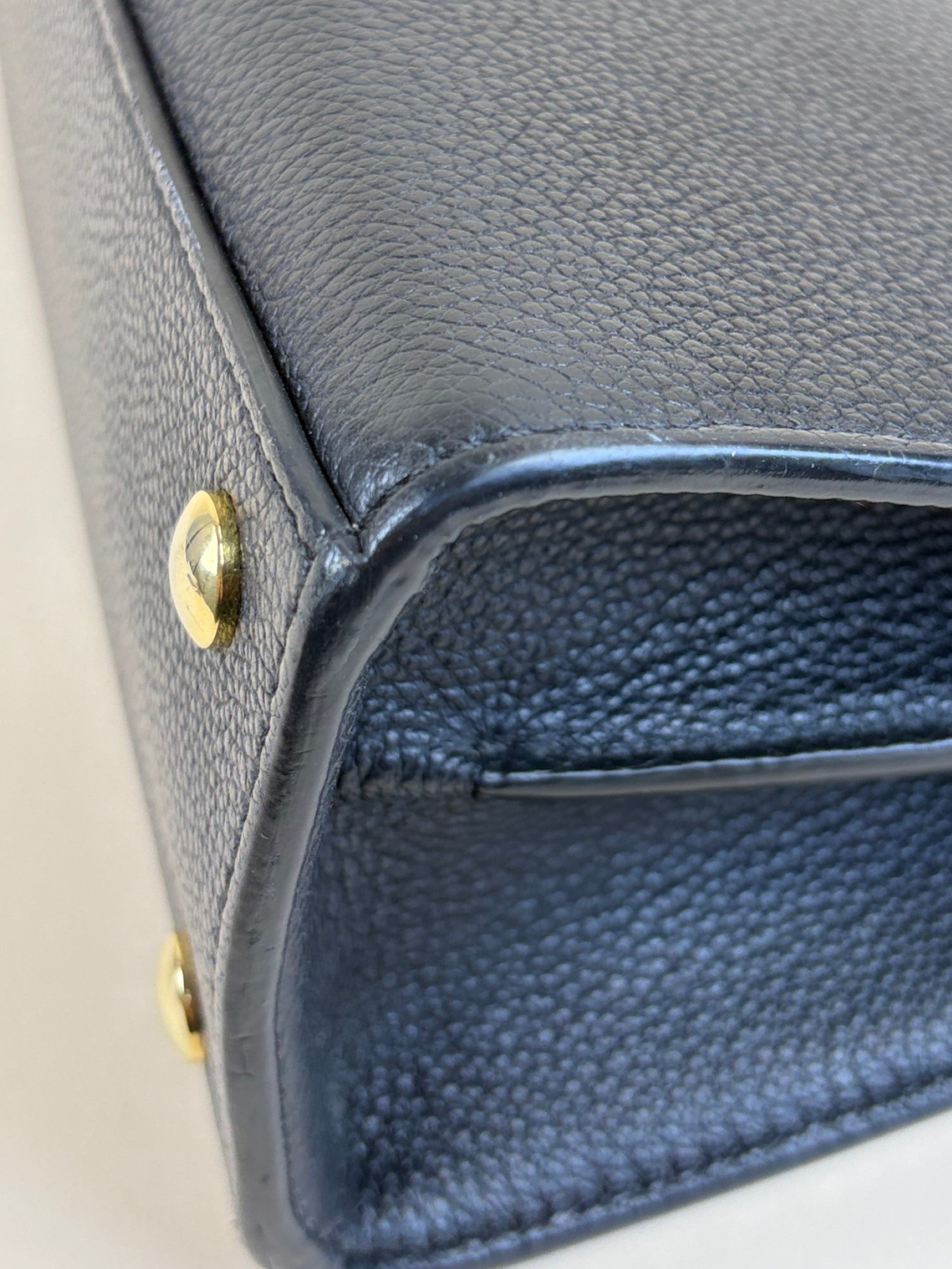 Burberry Black title mini grainy tote bag