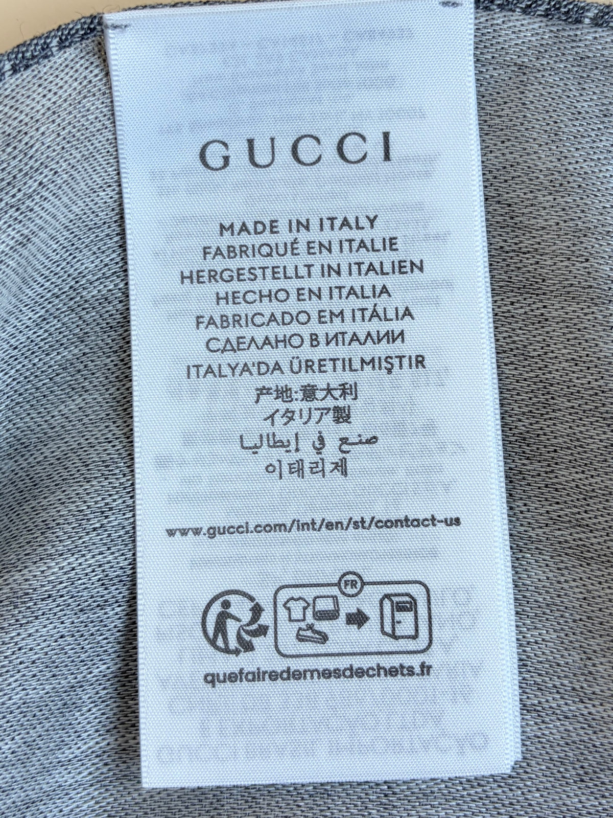 Gucci grey lead GG Scarf