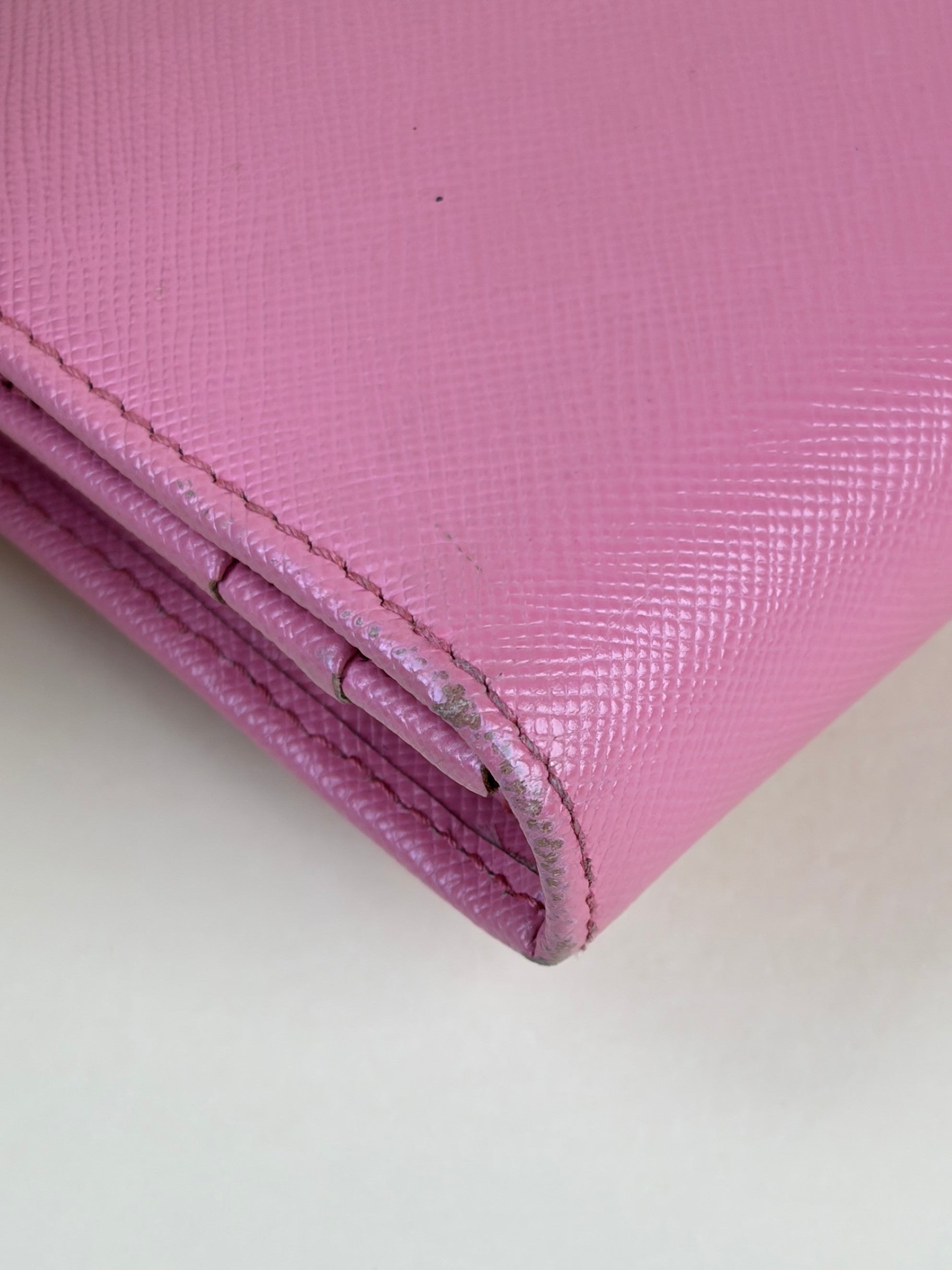 Prada Pink Metal Continental Long Wallet