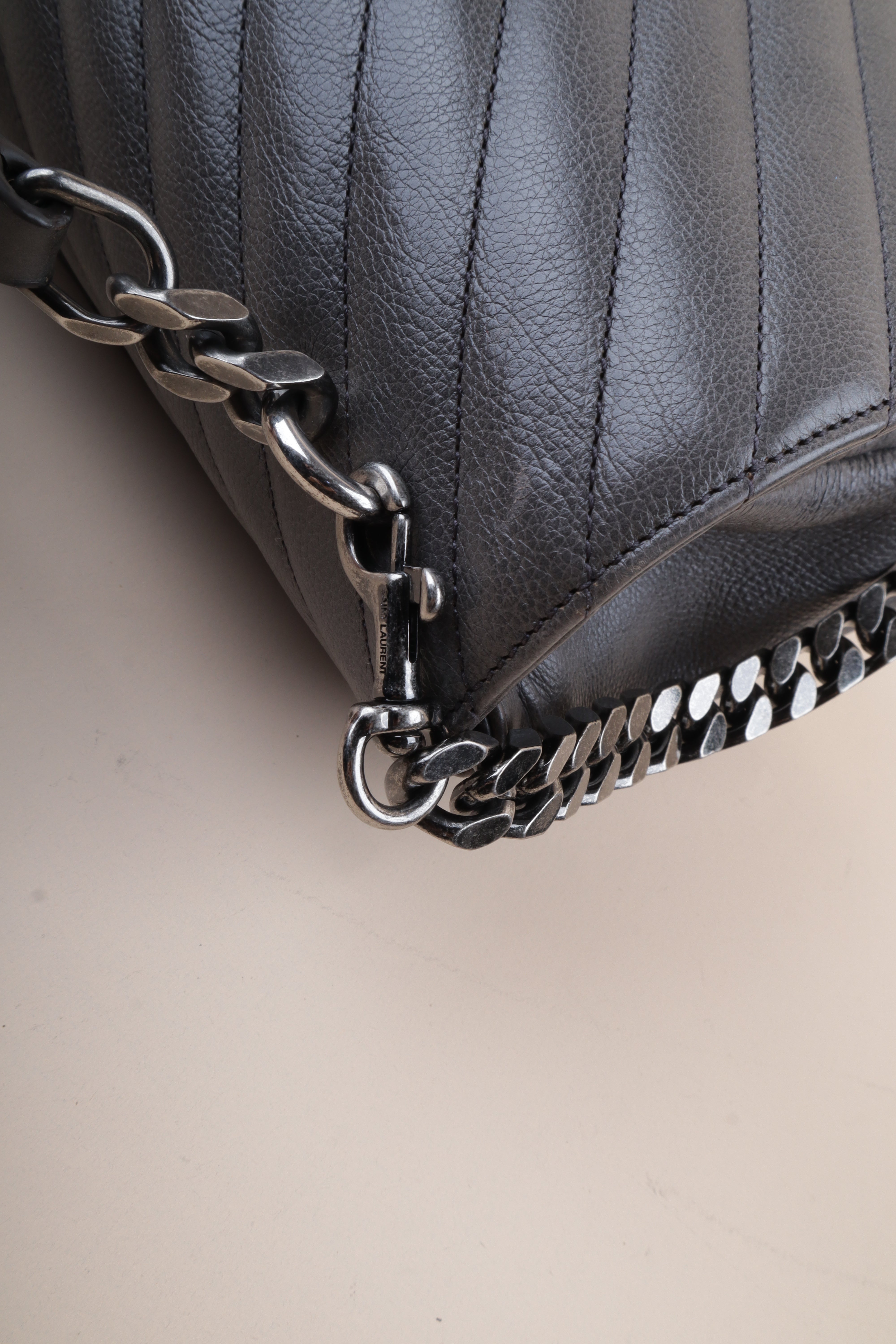 YSL gray College Bag