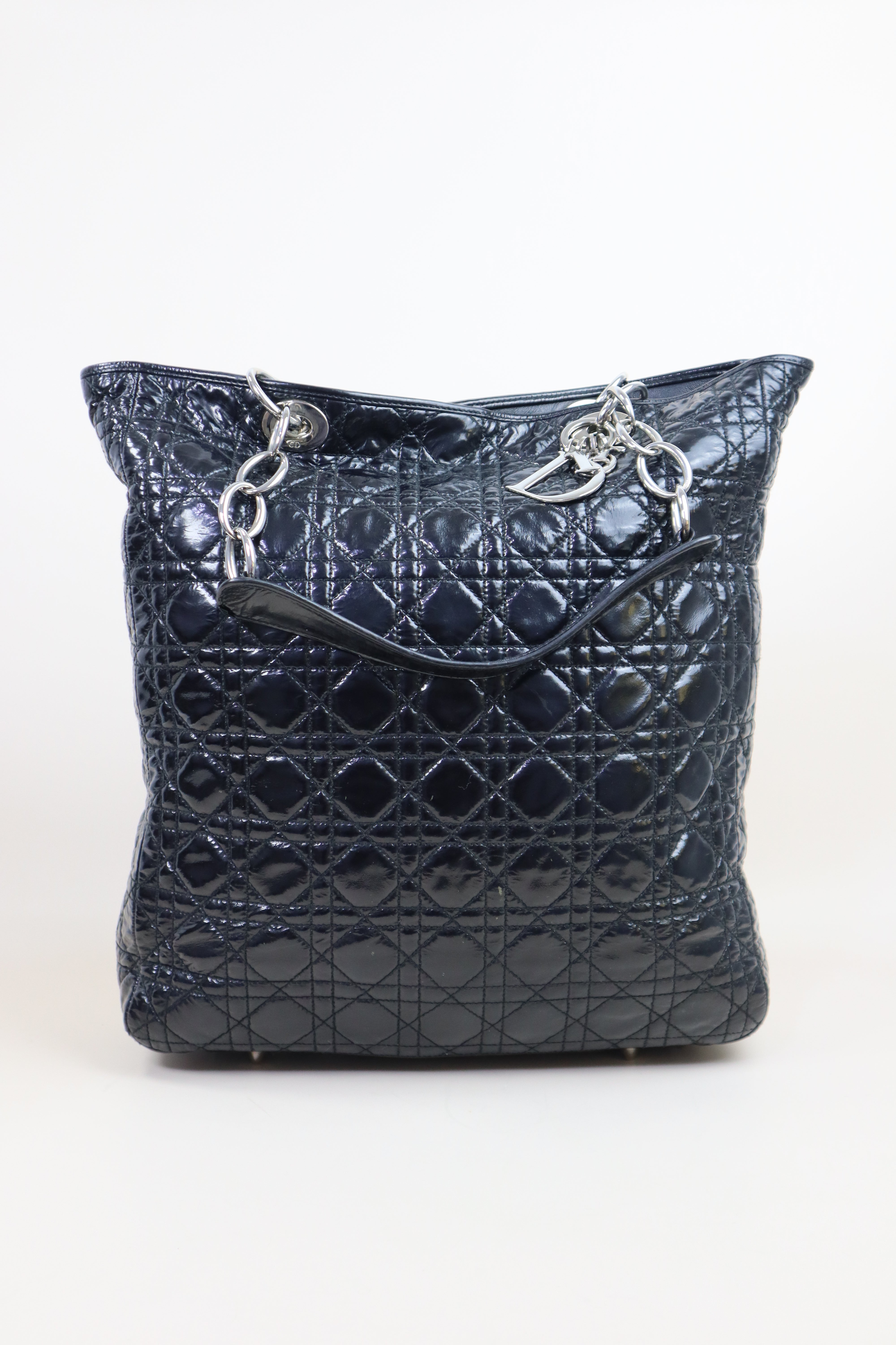 Christian Dior Black Lady Dior Soft Shopping Tote Bag