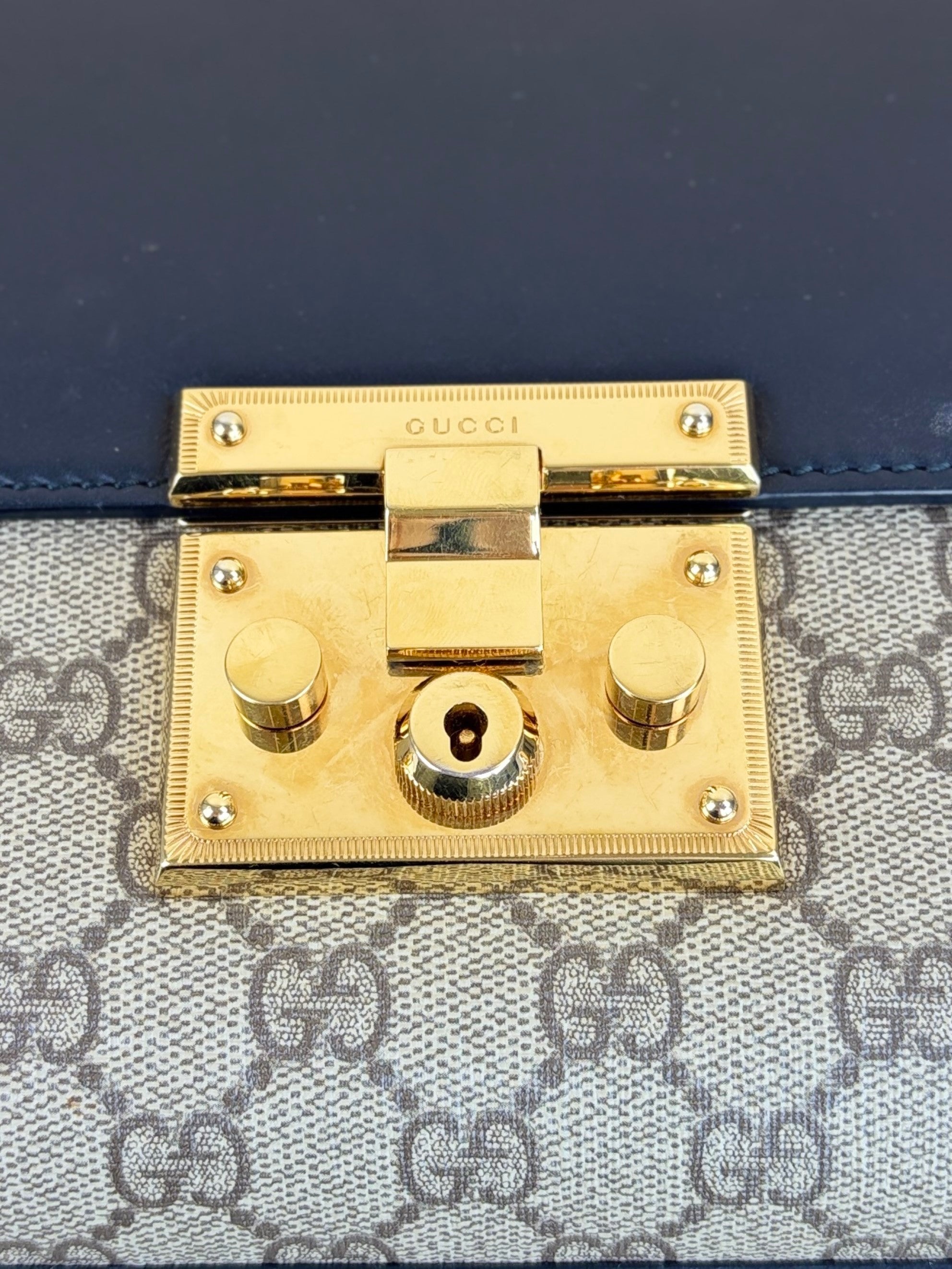 Gucci Bicolor GG Supreme Padlock meduim Bag