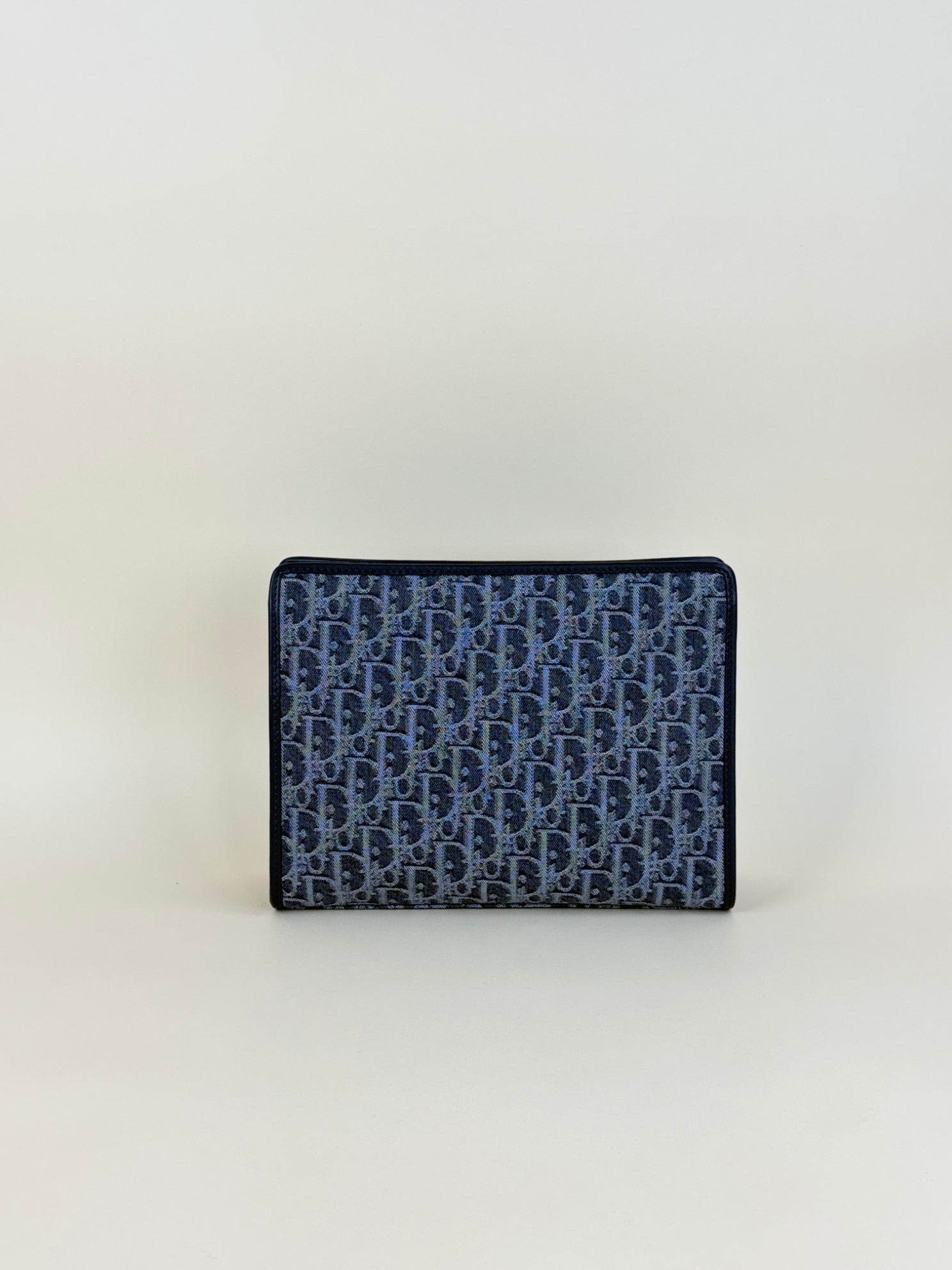 Dior grey denim oblique jacquard 30 Montaigne dea pouch