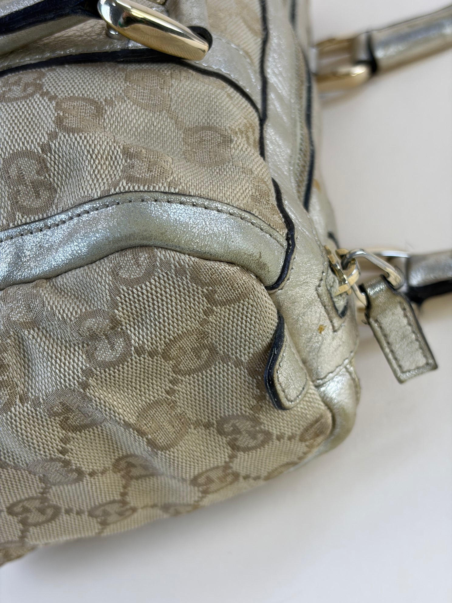 Gucci Bicolor Boston Monogram Shoulder Bag