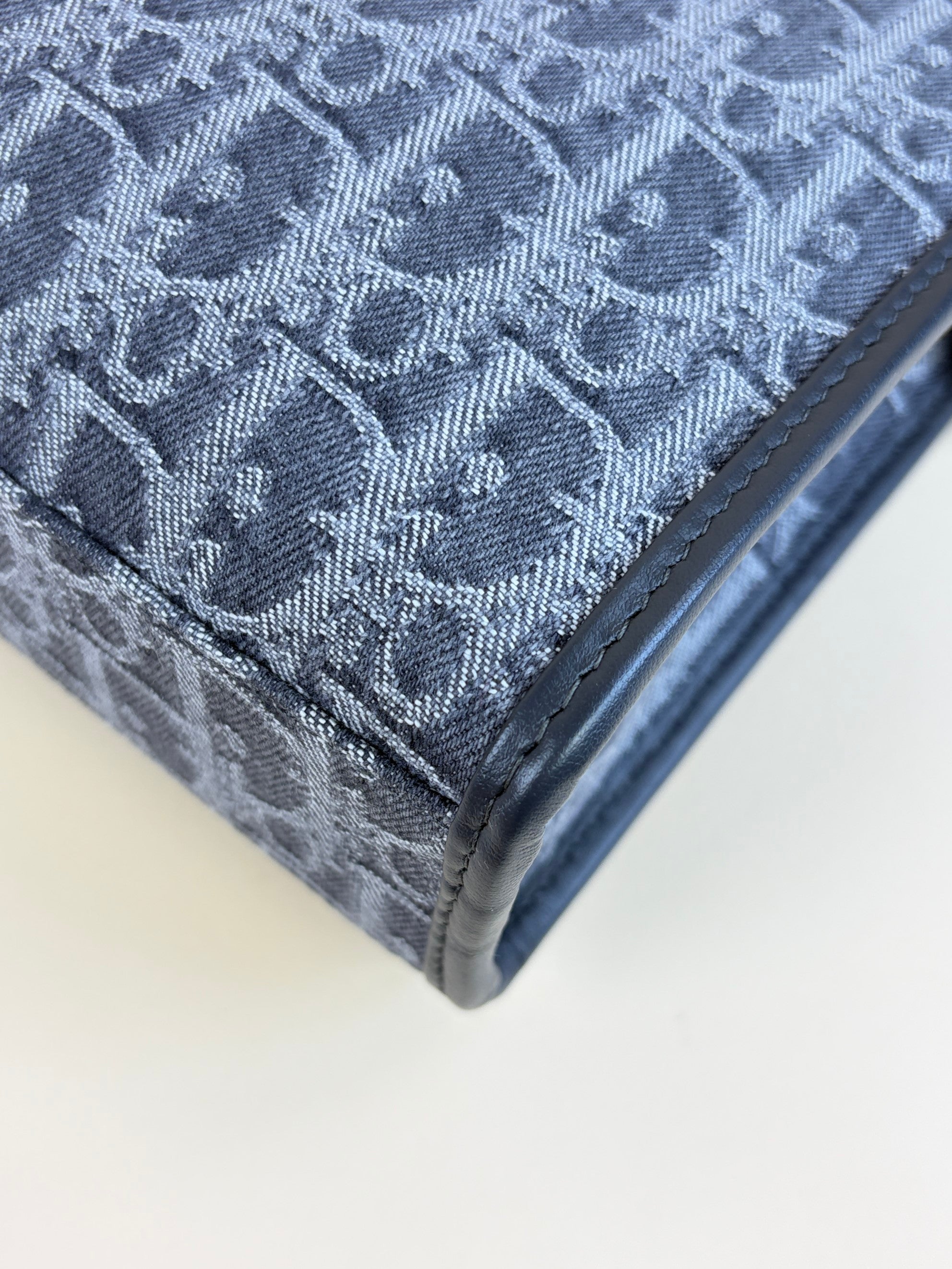 Dior grey denim oblique jacquard 30 Montaigne dea pouch