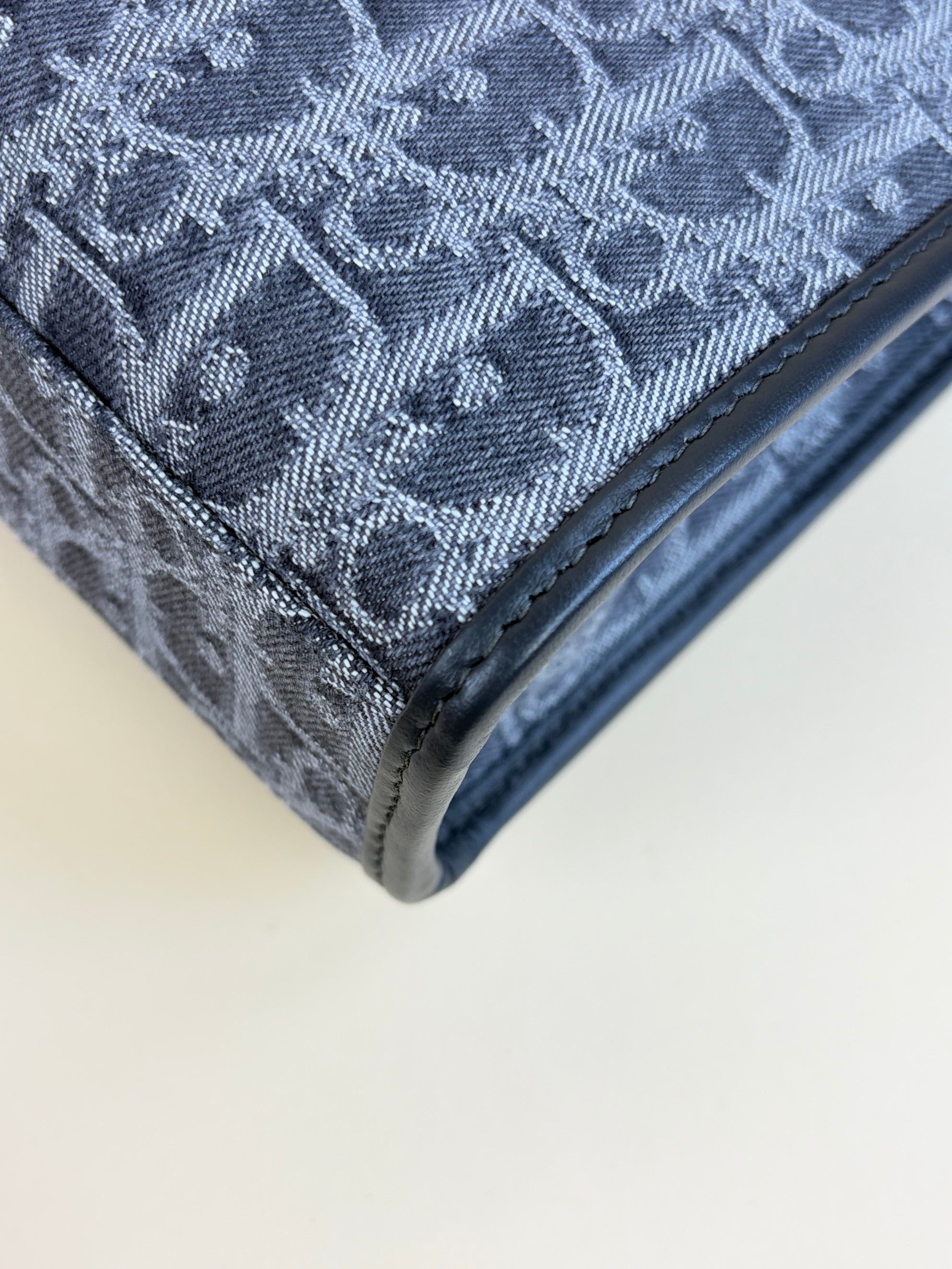 Dior grey denim oblique jacquard 30 Montaigne dea pouch