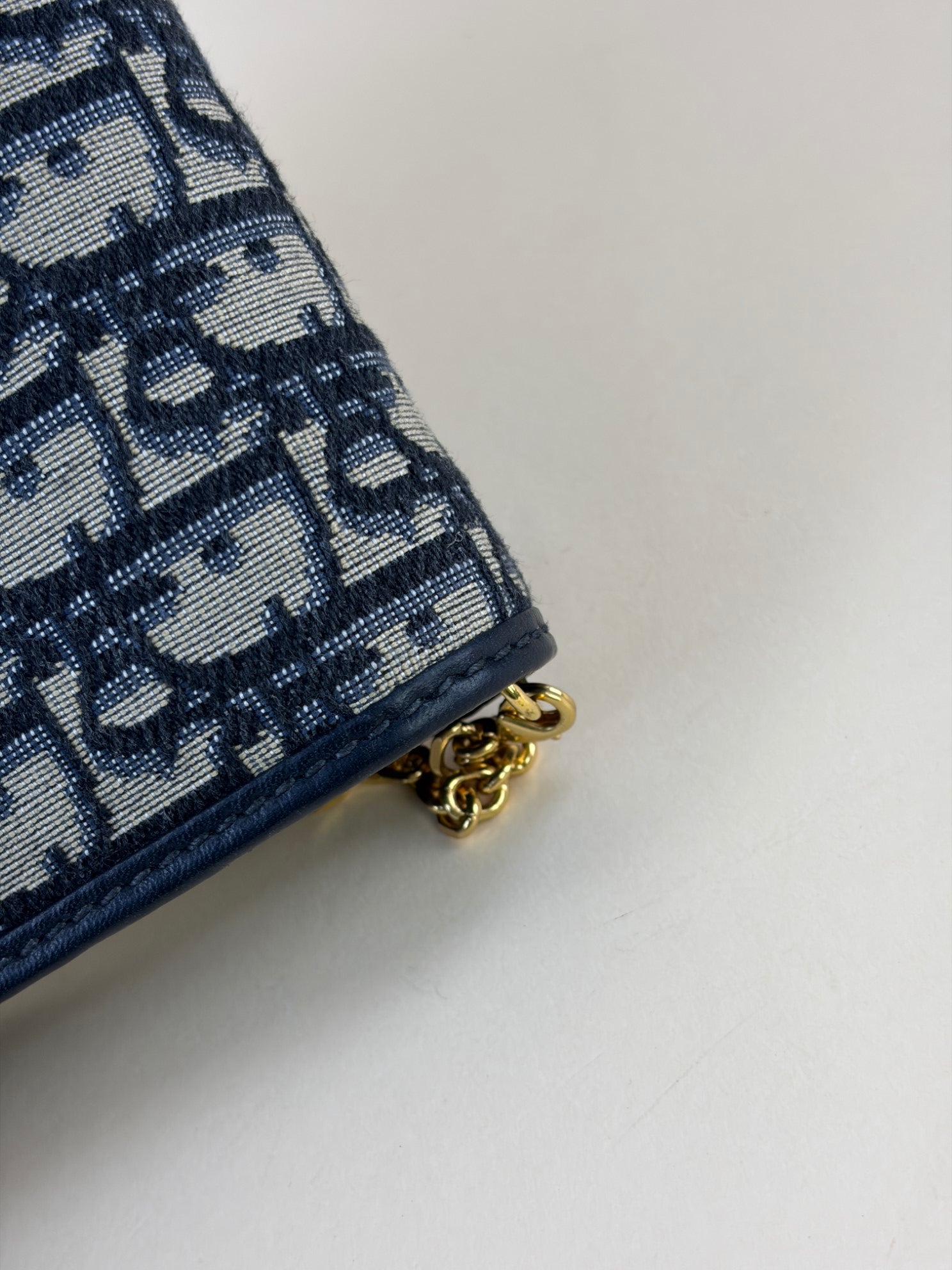 Christian Dior Blue 30 Montaigne Oblique Pouch