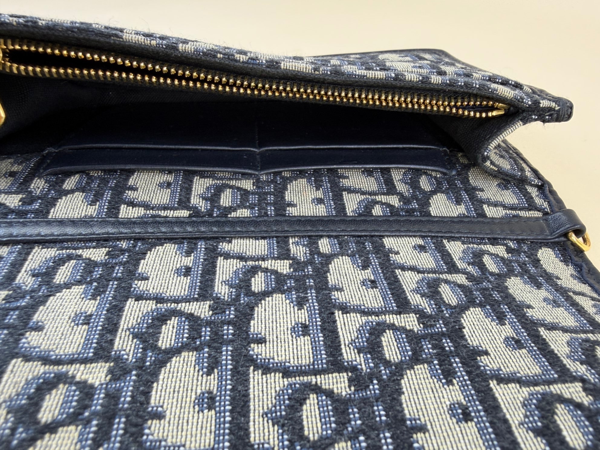 Christian Dior Blue 30 Montaigne Oblique Pouch