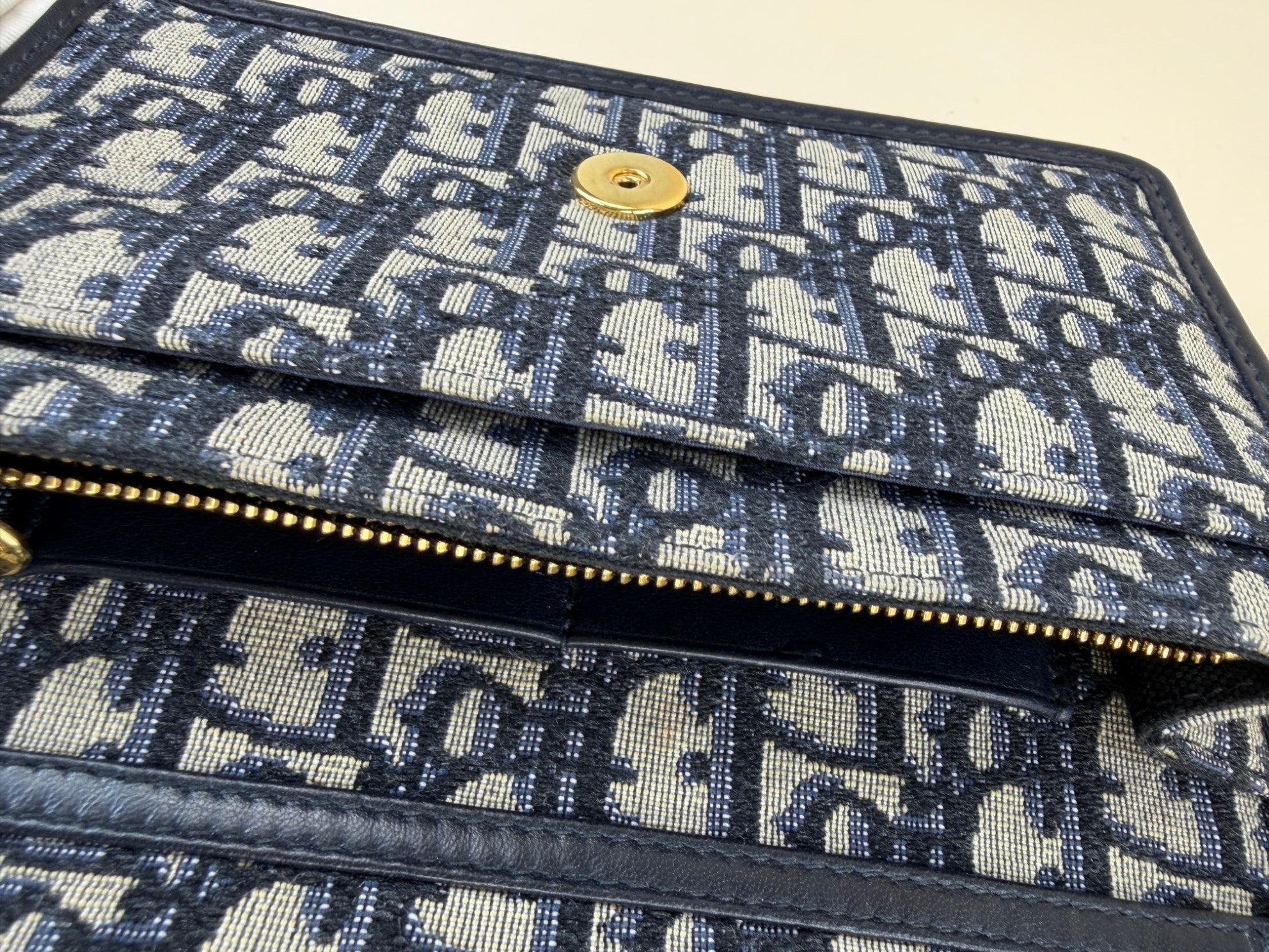 Christian Dior Blue 30 Montaigne Oblique Pouch