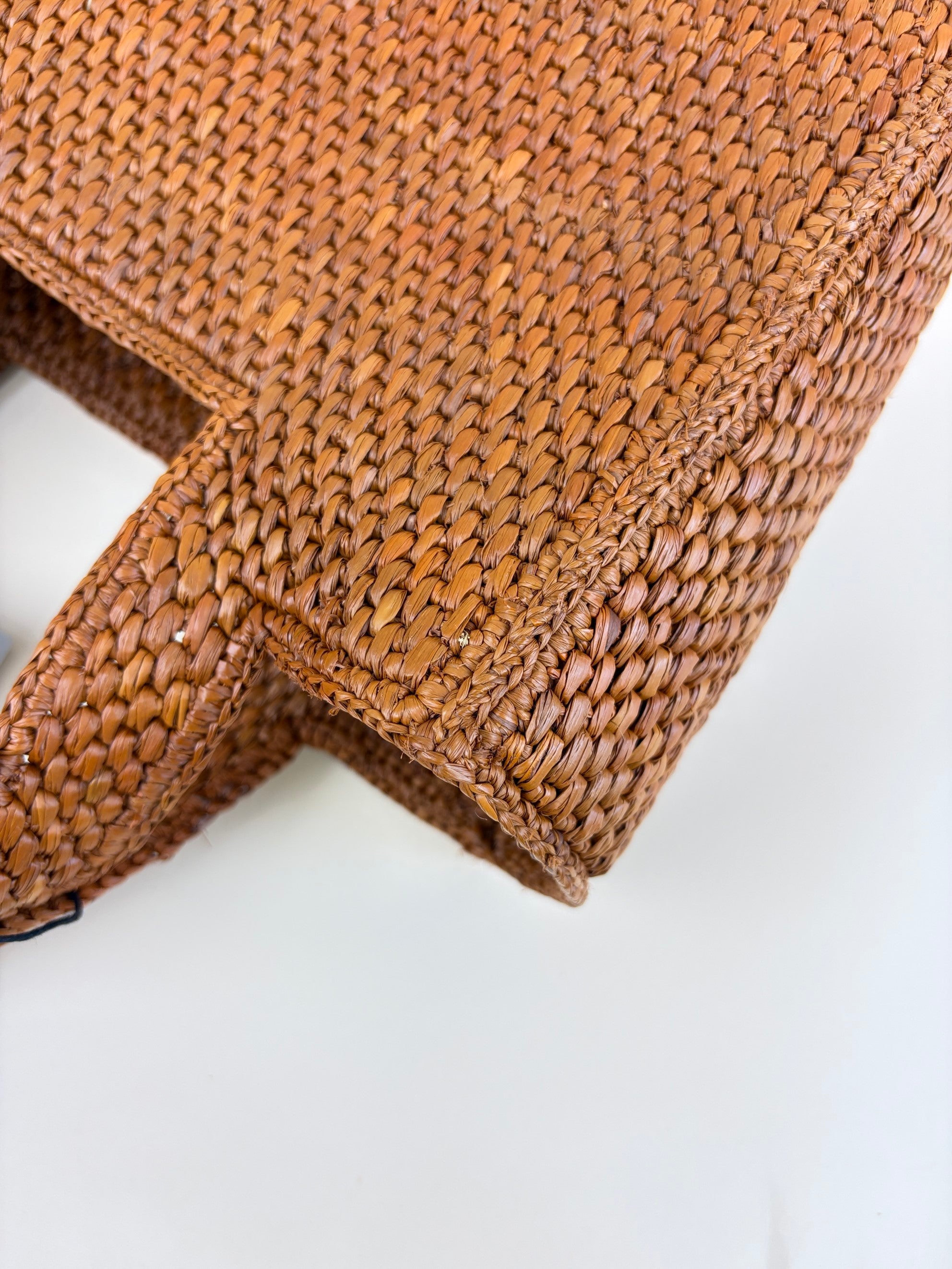 Loewe brown raffia Paula's Ibiza font small tote bag