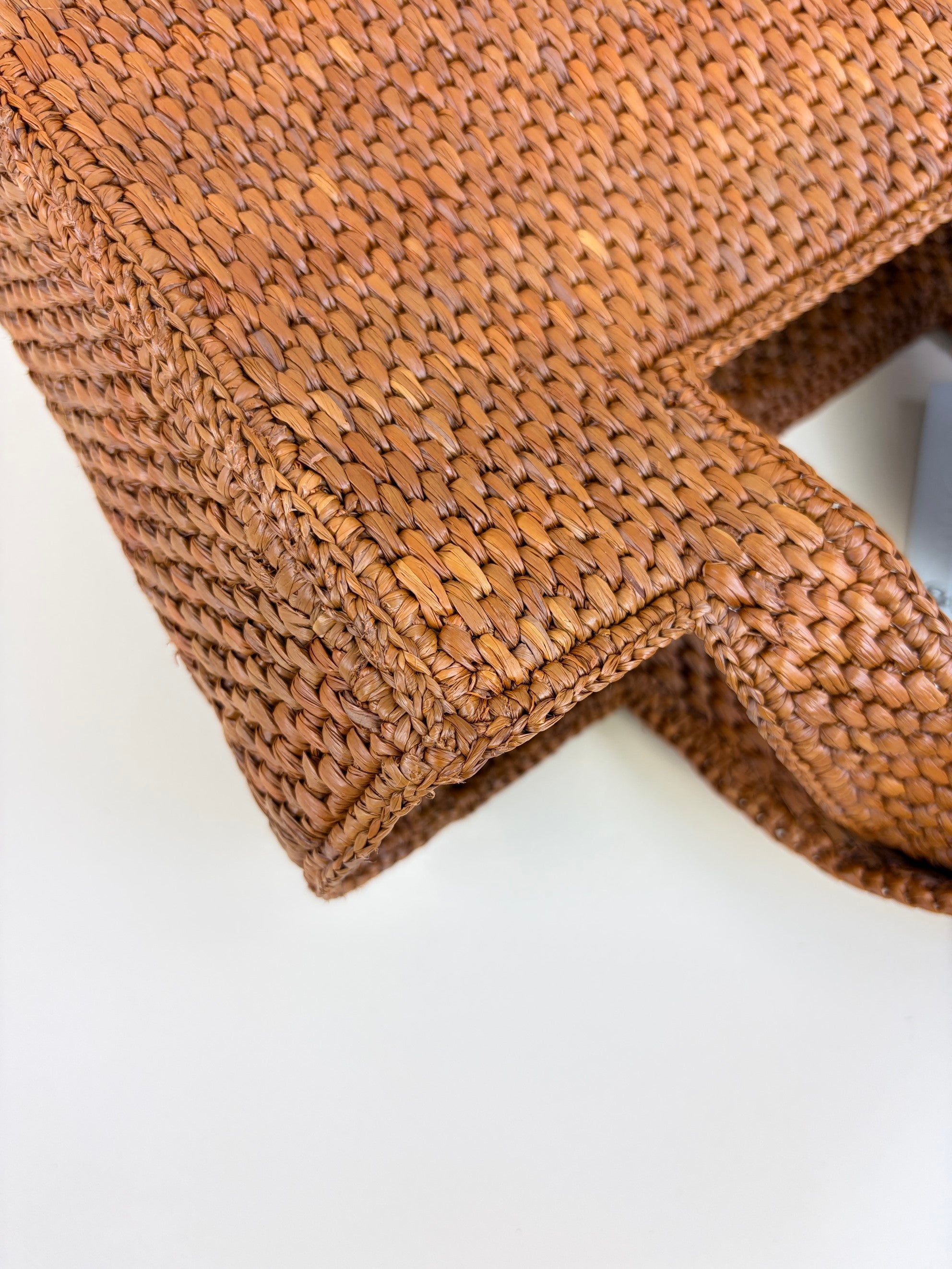 Loewe brown raffia Paula's Ibiza font small tote bag