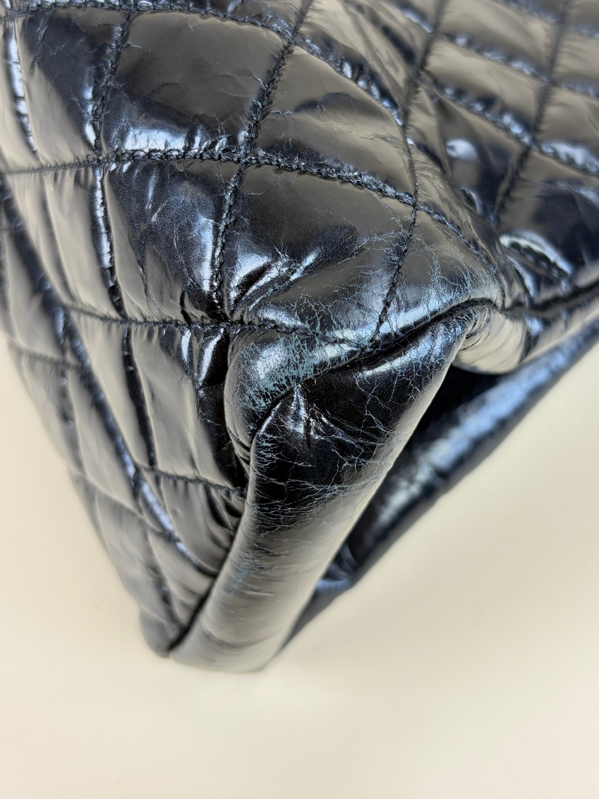 Chanel black quilted leather just mademoiselle bowling bag